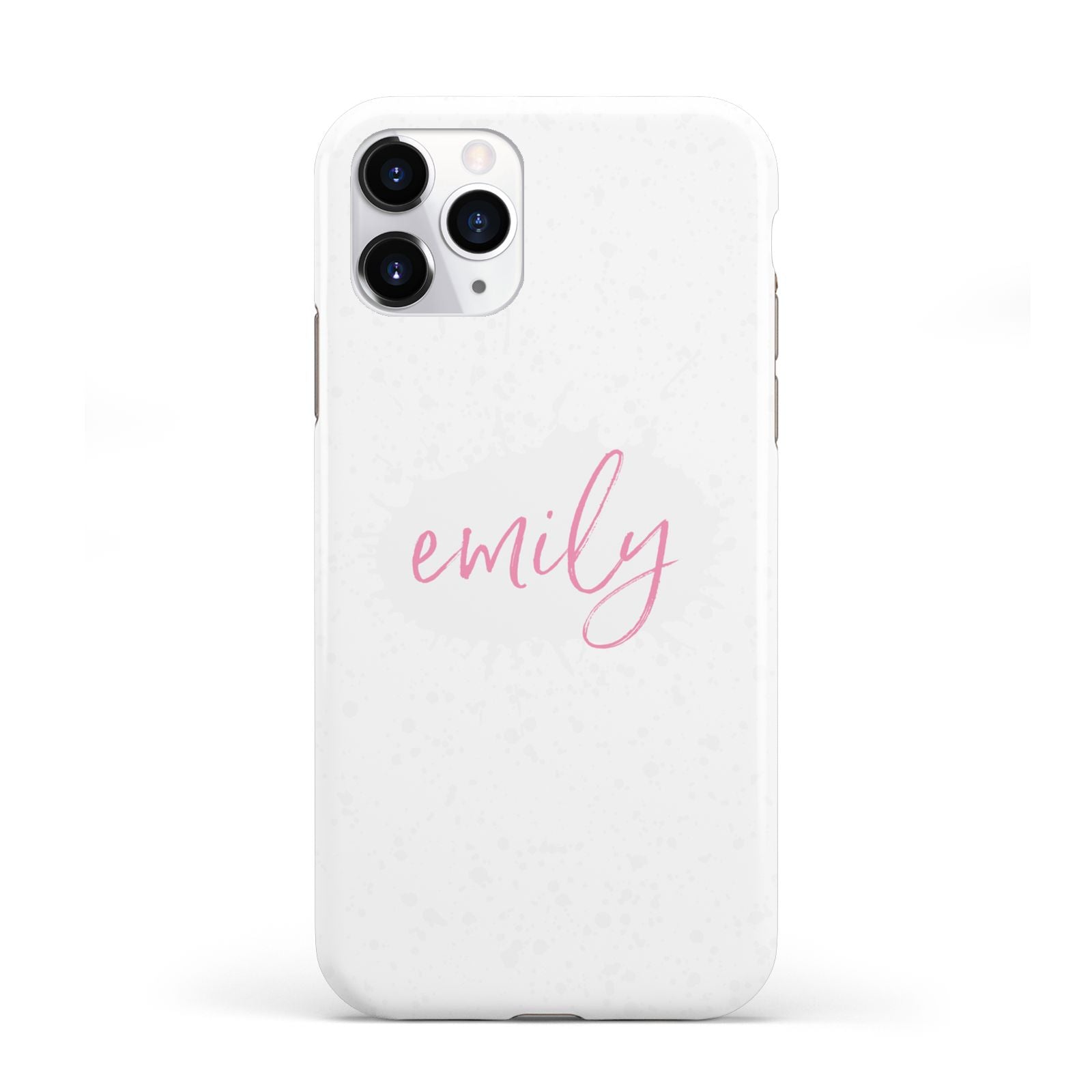 Personalised White Ink Splat Clear Name iPhone 11 Pro 3D Tough Case