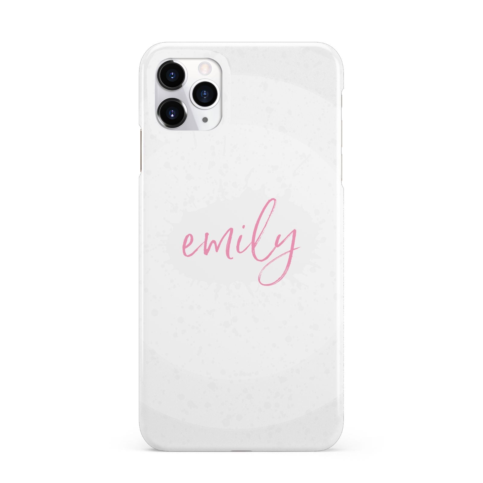 Personalised White Ink Splat Clear Name iPhone 11 Pro Max 3D Snap Case