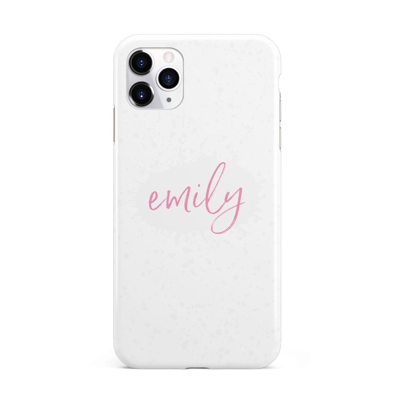 Personalised White Ink Splat Clear Name iPhone 11 Pro Max 3D Tough Case