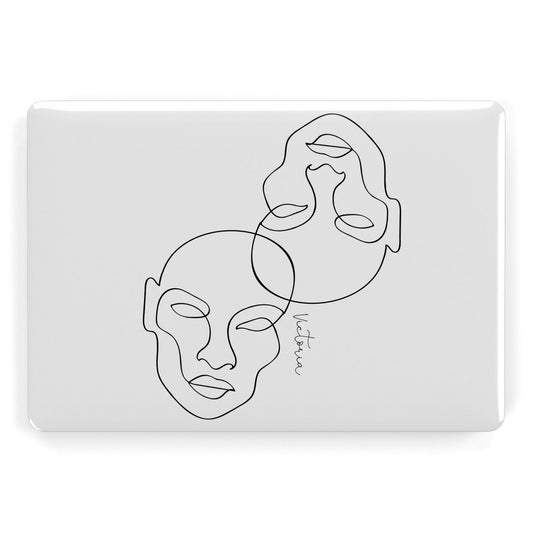 Personalised White Line Art Apple MacBook Case