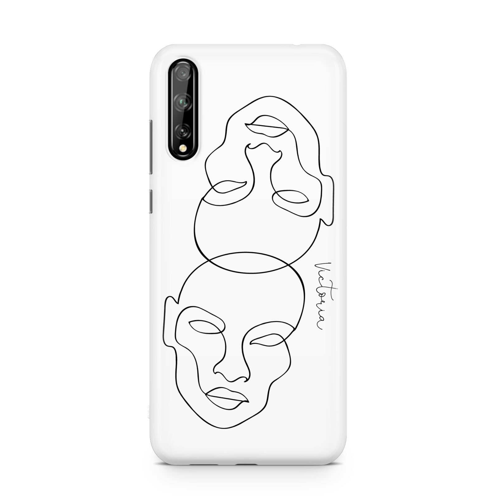 Personalised White Line Art Huawei Enjoy 10s Phone Case