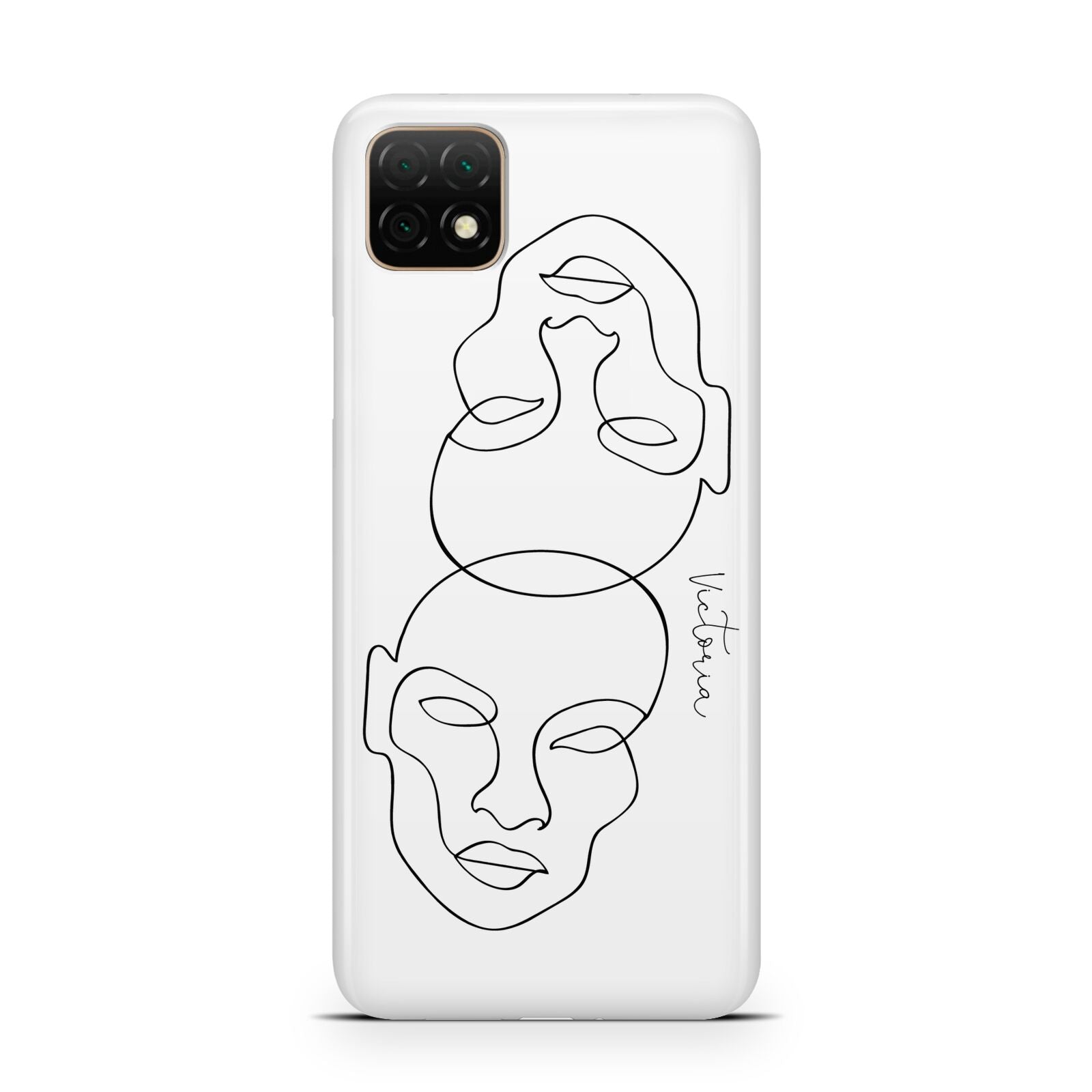 Personalised White Line Art Huawei Enjoy 20 Phone Case