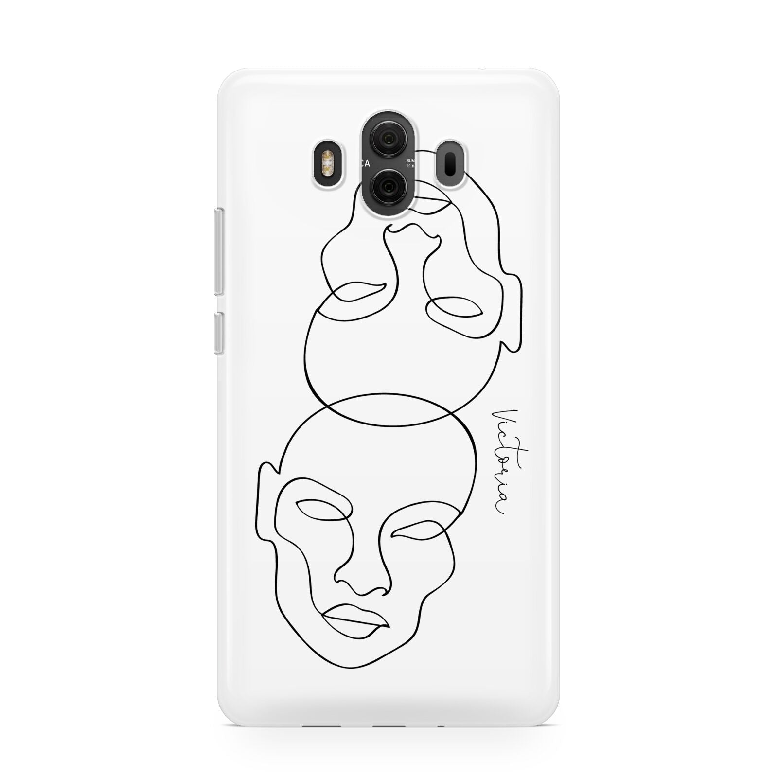 Personalised White Line Art Huawei Mate 10 Protective Phone Case