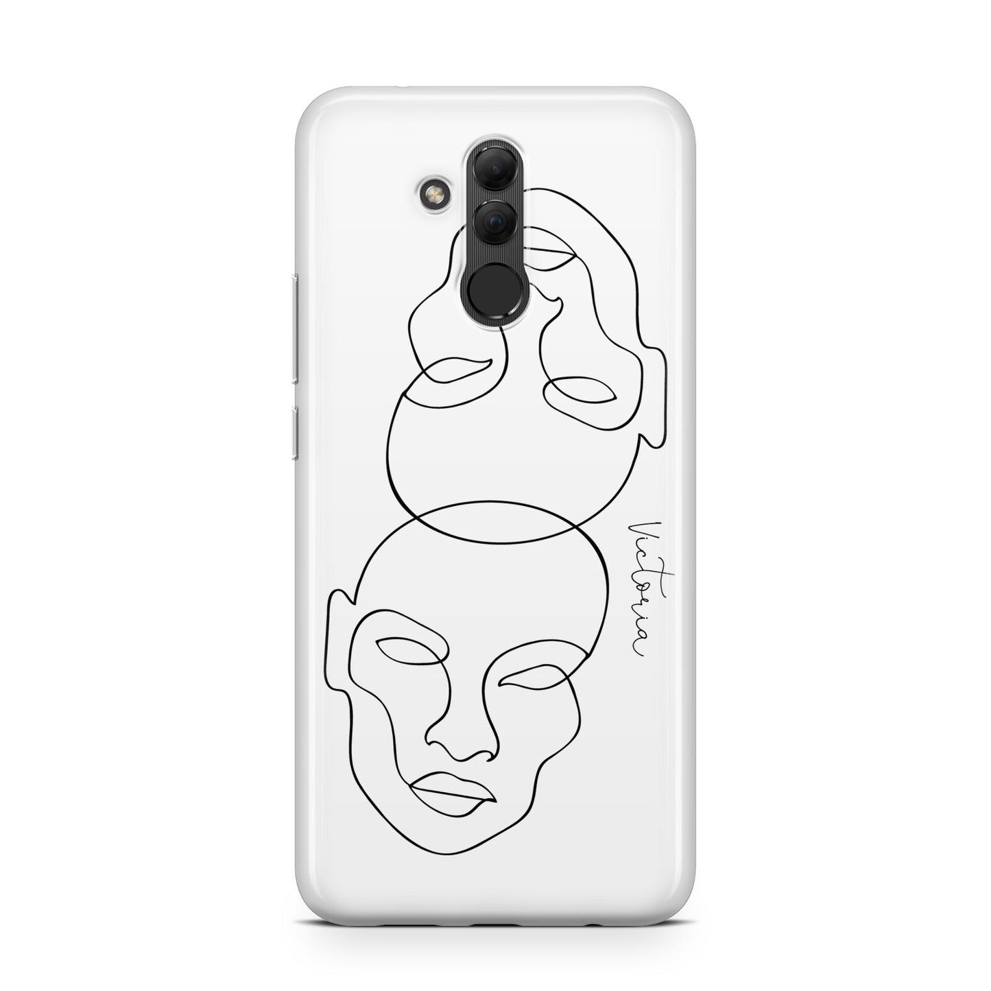 Personalised White Line Art Huawei Mate 20 Lite