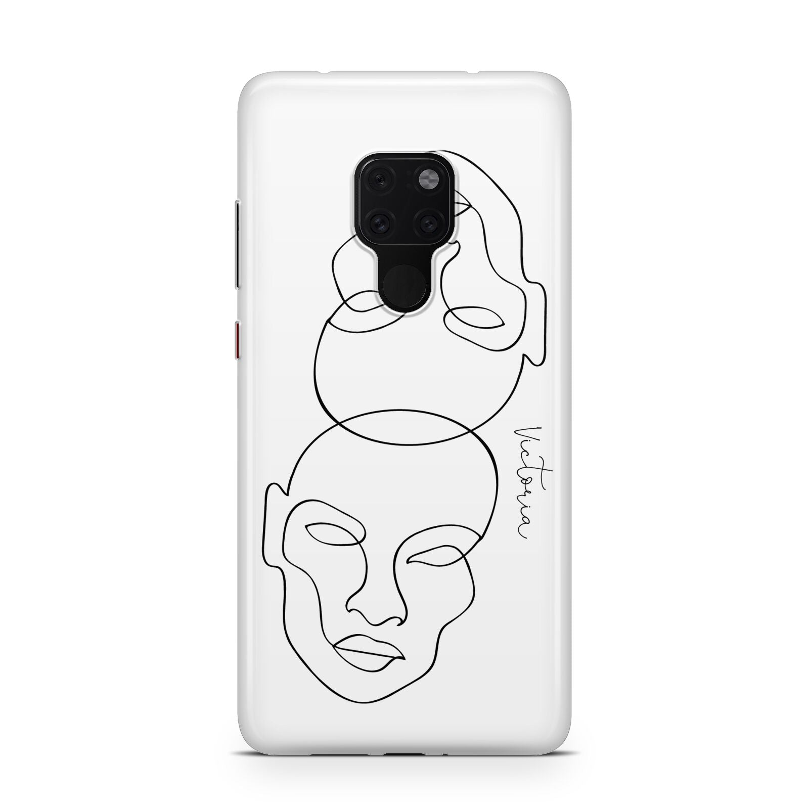 Personalised White Line Art Huawei Mate 20 Phone Case