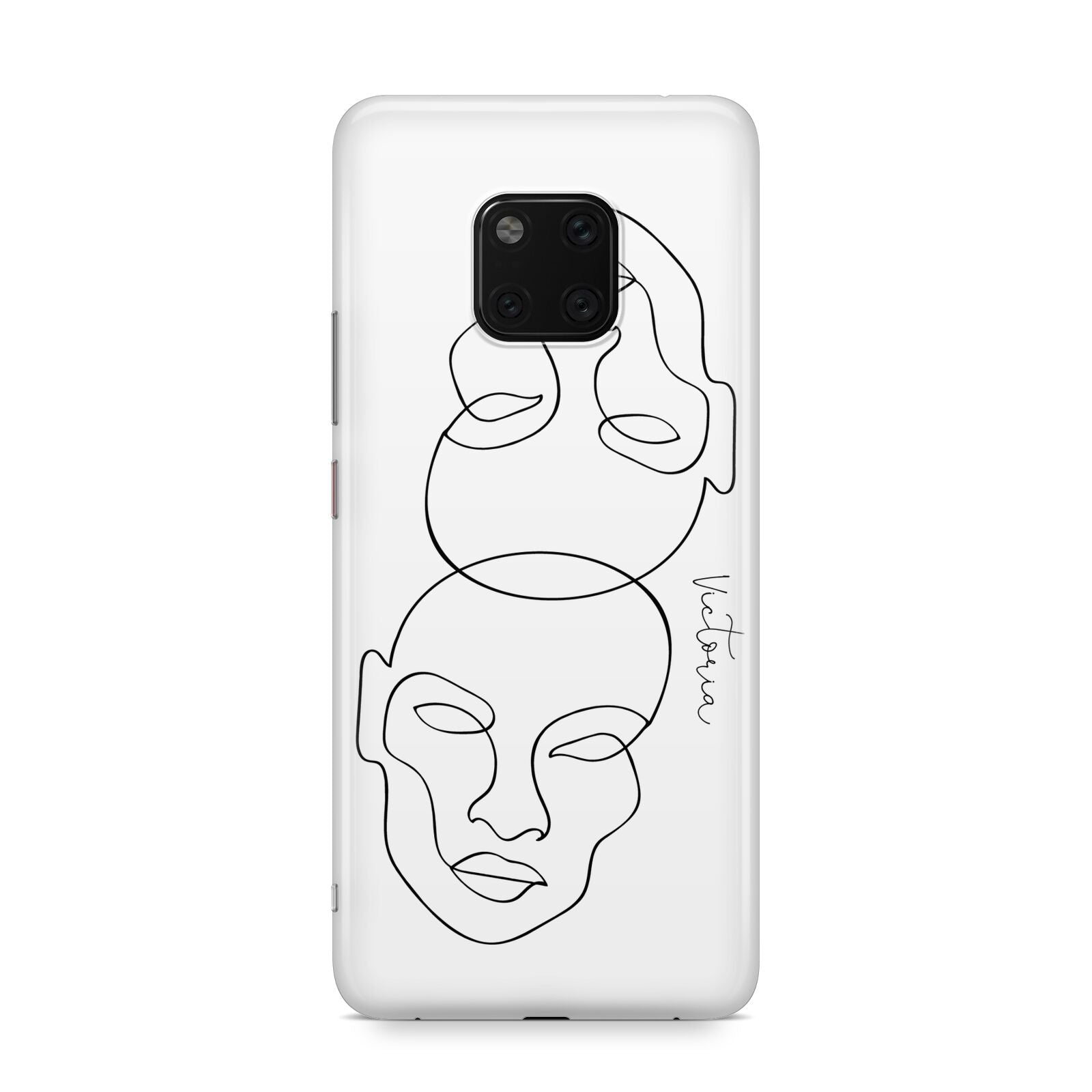 Personalised White Line Art Huawei Mate 20 Pro Phone Case