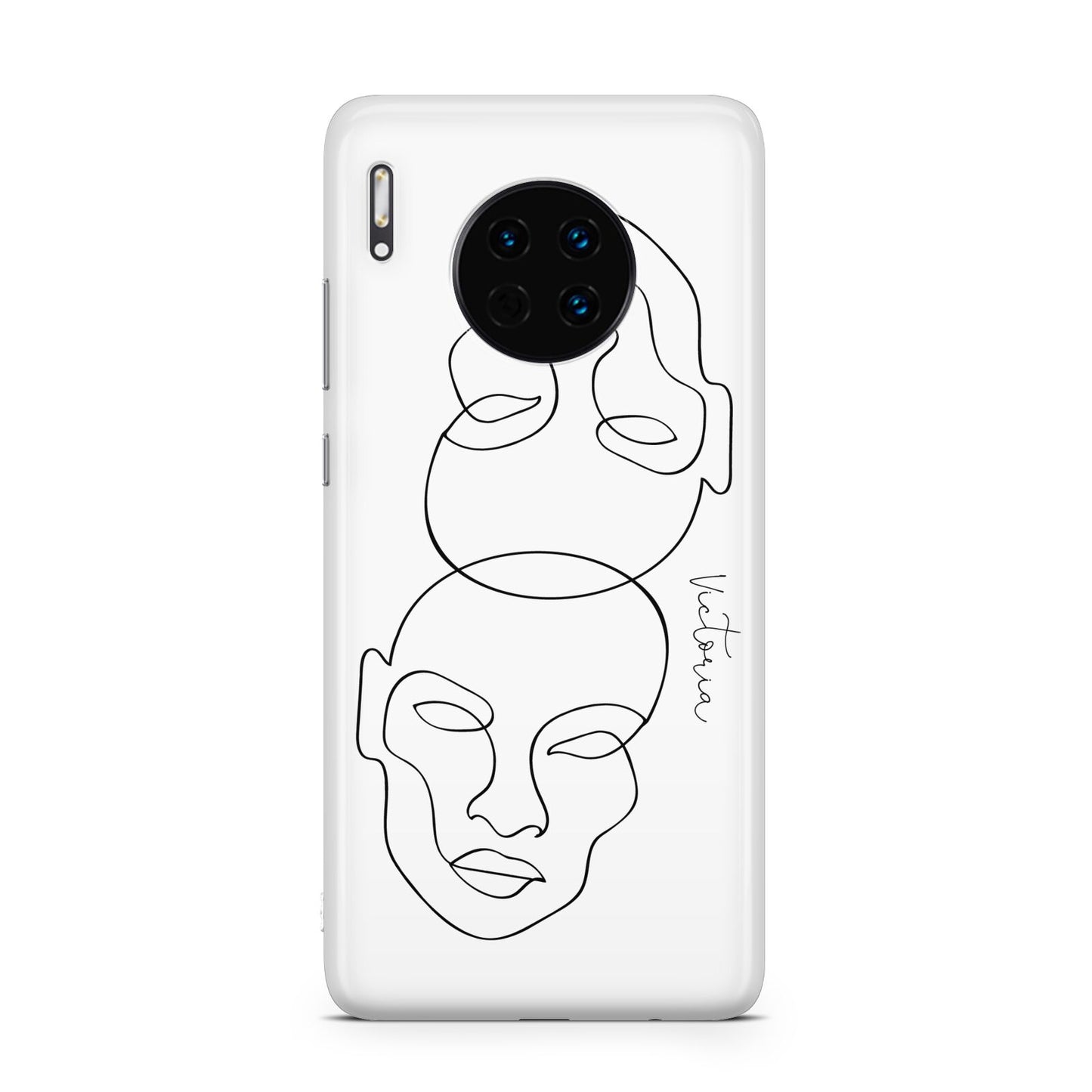 Personalised White Line Art Huawei Mate 30