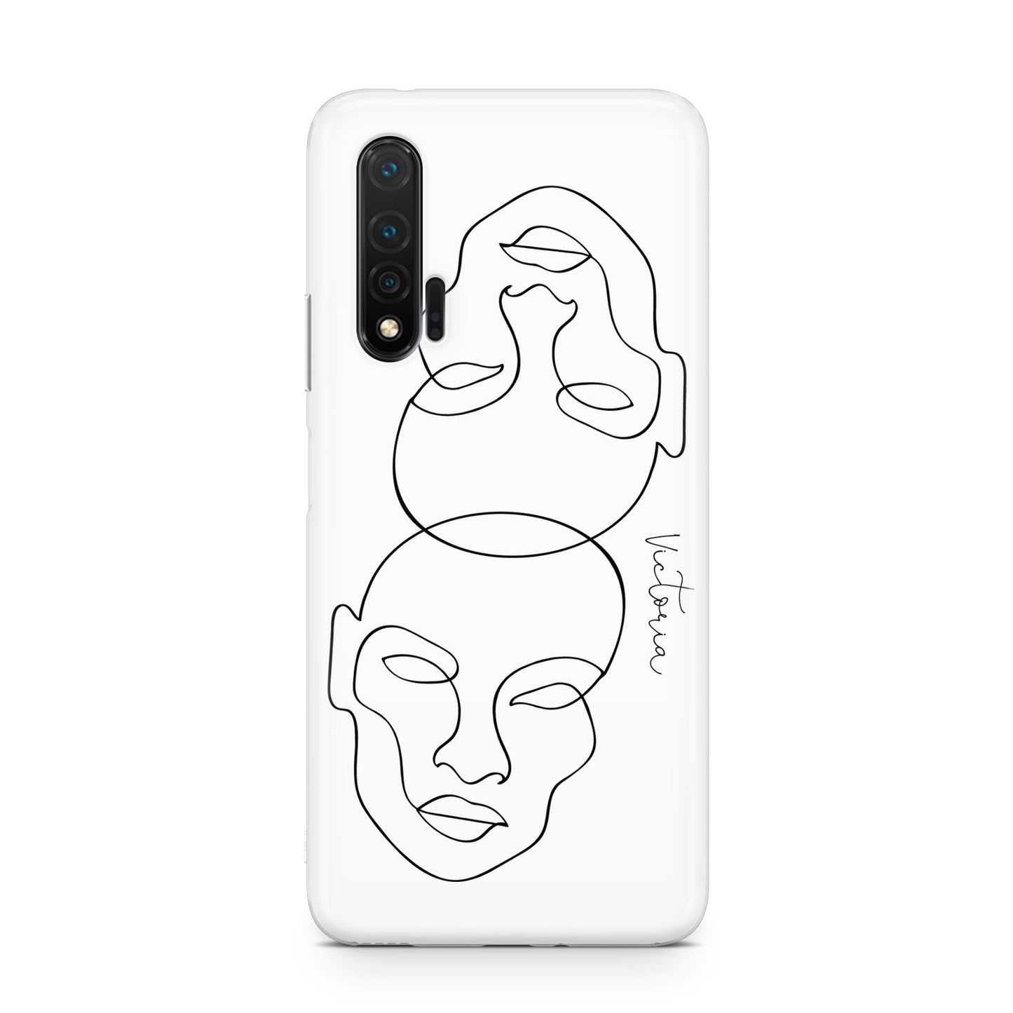 Personalised White Line Art Huawei Nova 6 Phone Case