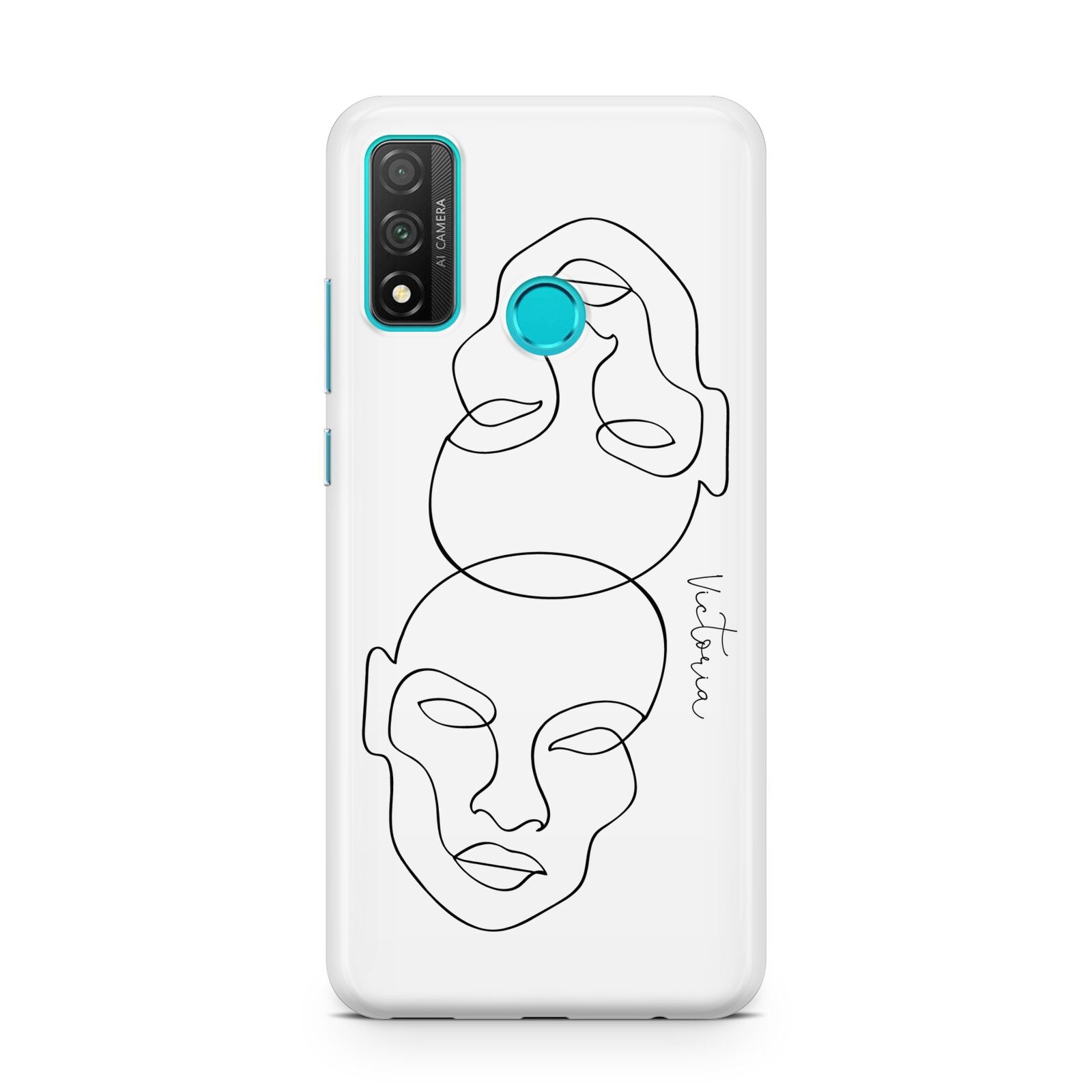 Personalised White Line Art Huawei P Smart 2020