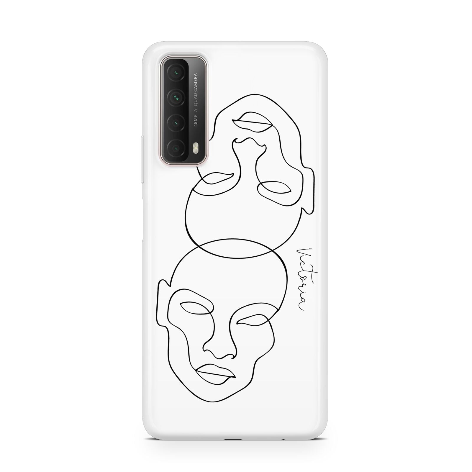 Personalised White Line Art Huawei P Smart 2021