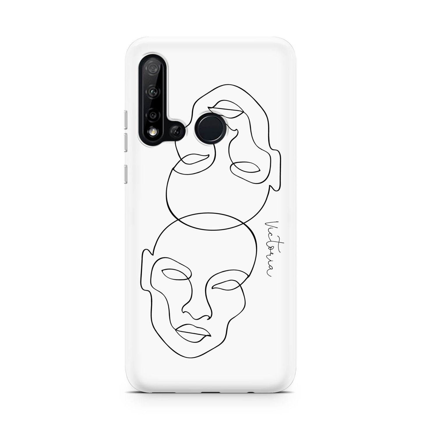 Personalised White Line Art Huawei P20 Lite 5G Phone Case