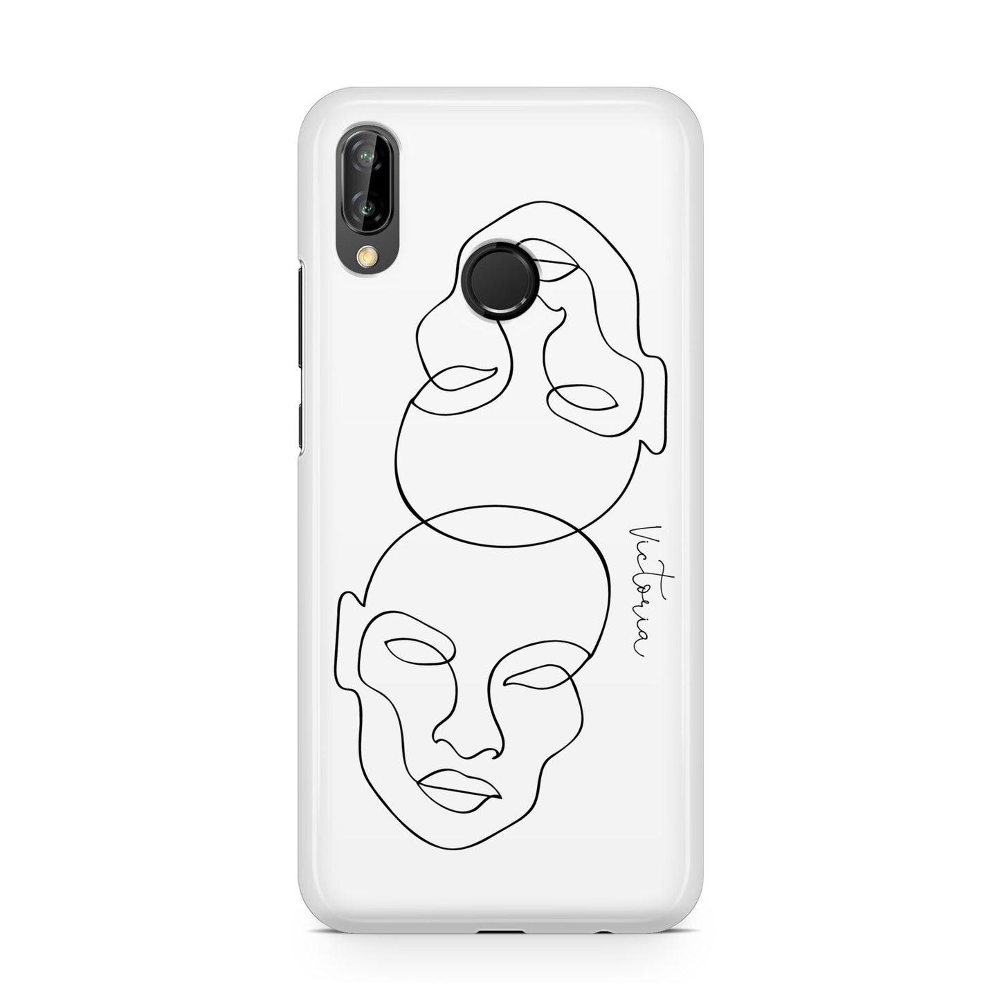 Personalised White Line Art Huawei P20 Lite Phone Case