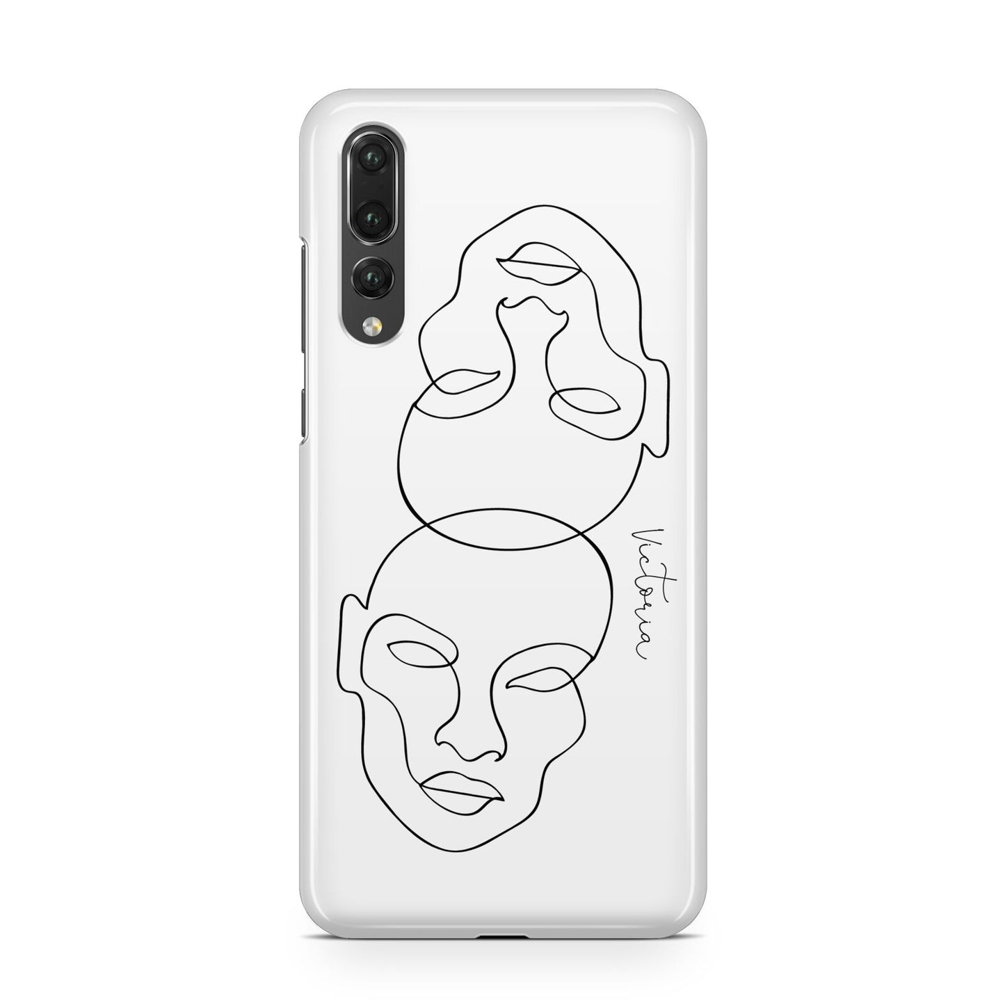 Personalised White Line Art Huawei P20 Pro Phone Case