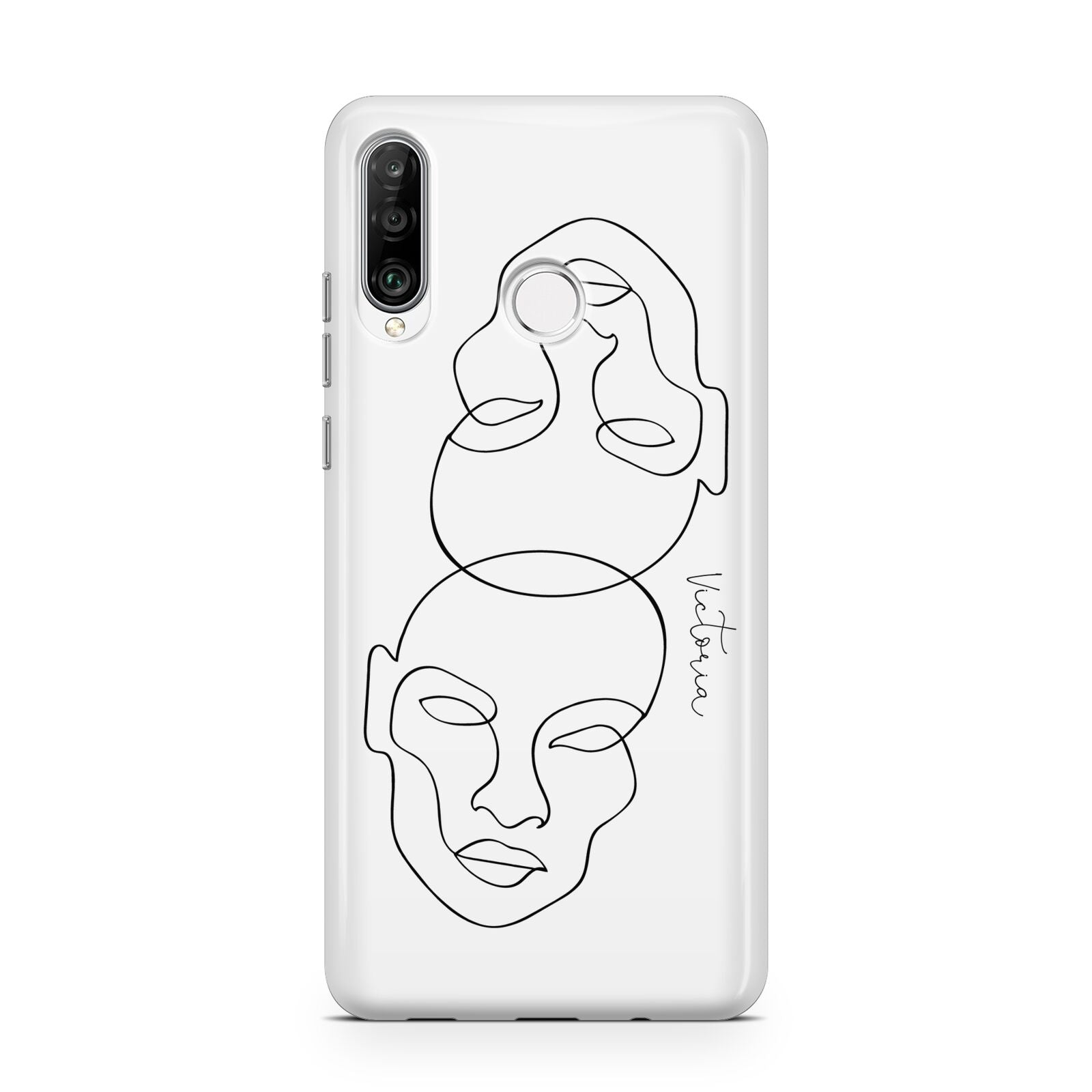 Personalised White Line Art Huawei P30 Lite Phone Case