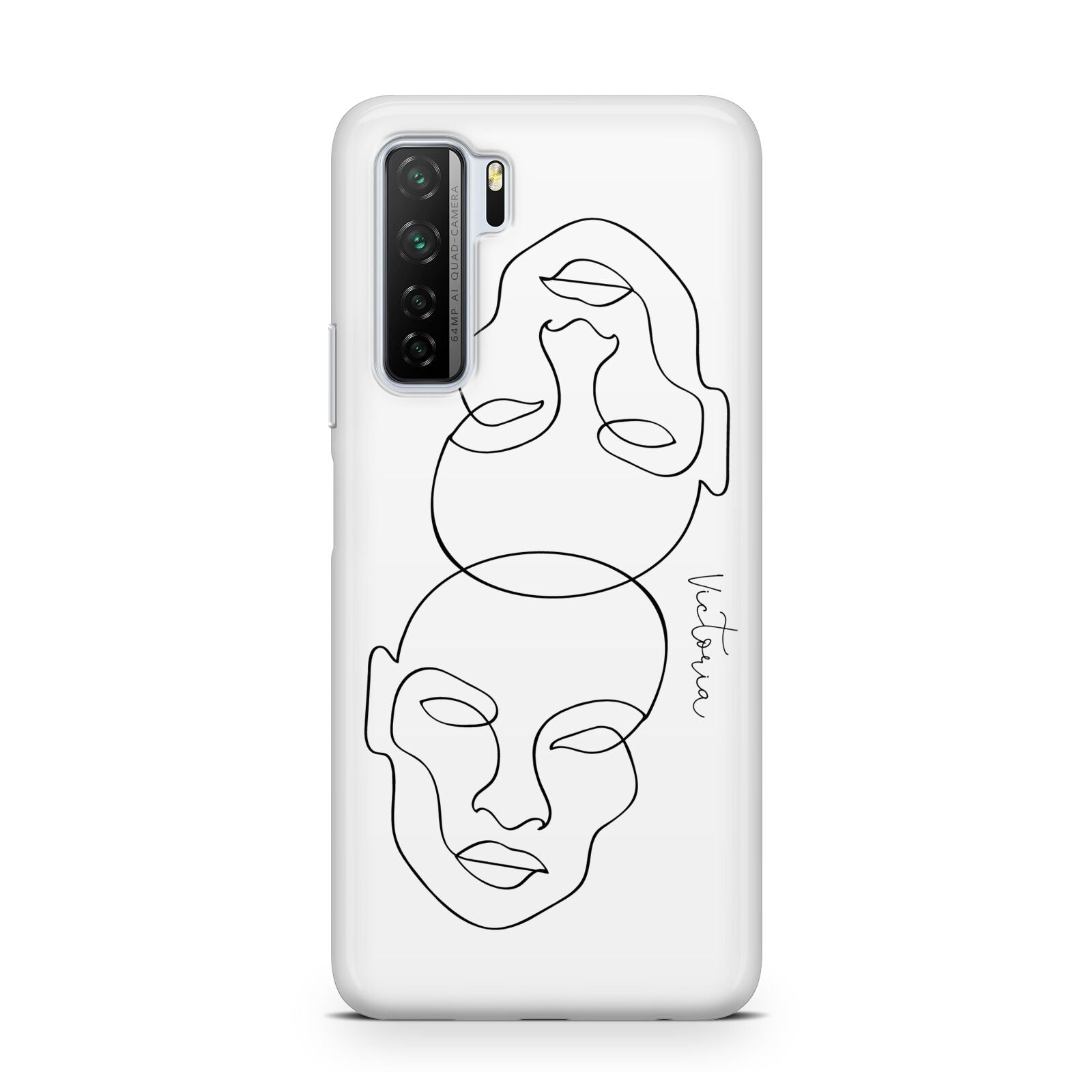 Personalised White Line Art Huawei P40 Lite 5G Phone Case