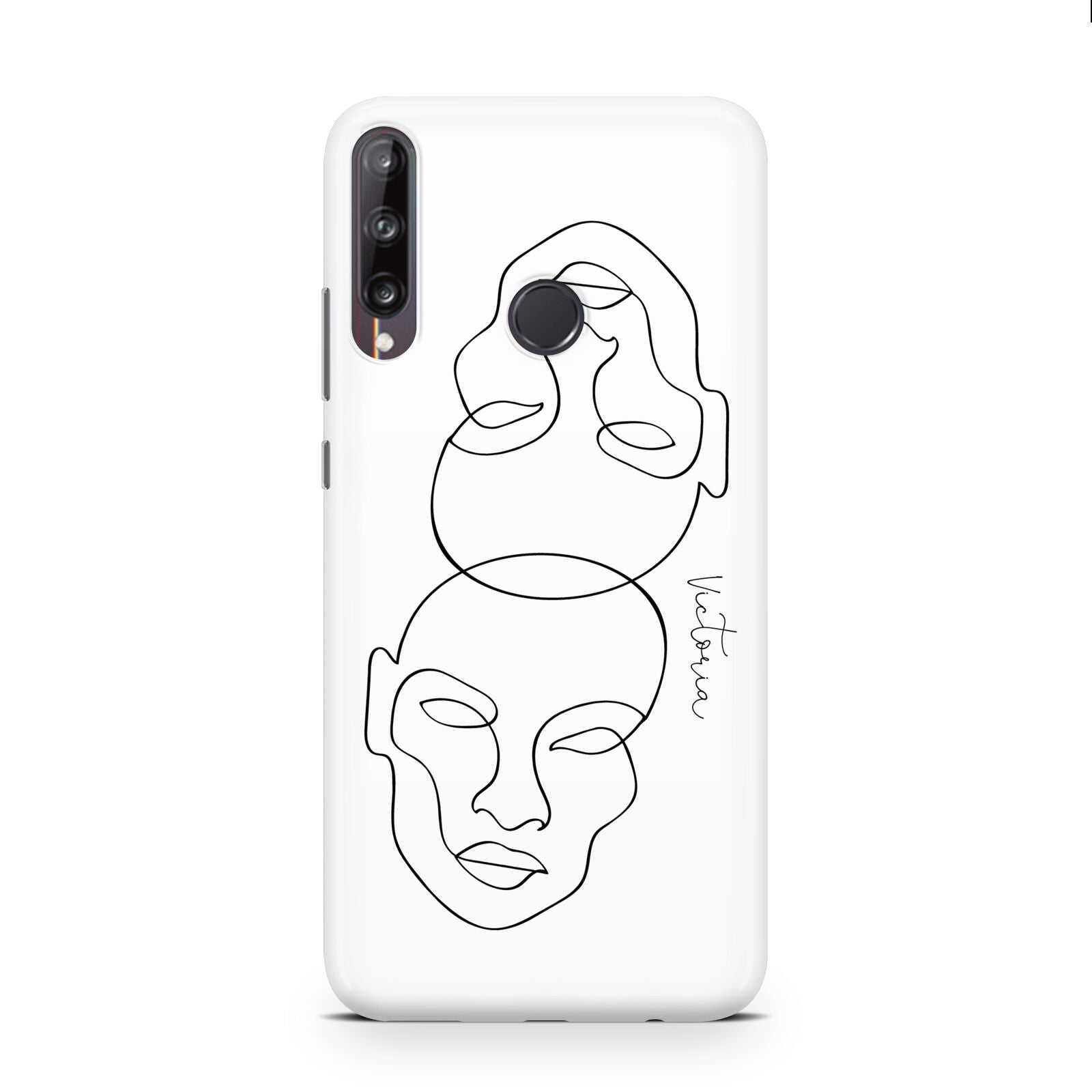 Personalised White Line Art Huawei P40 Lite E Phone Case