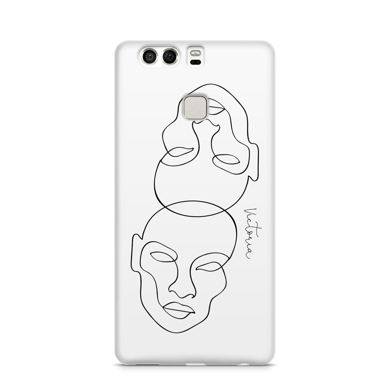 Personalised White Line Art Huawei P9 Case