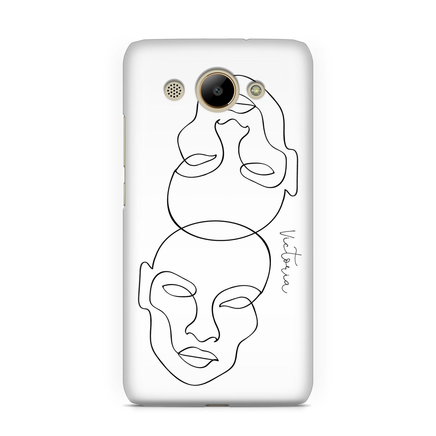 Personalised White Line Art Huawei Y3 2017