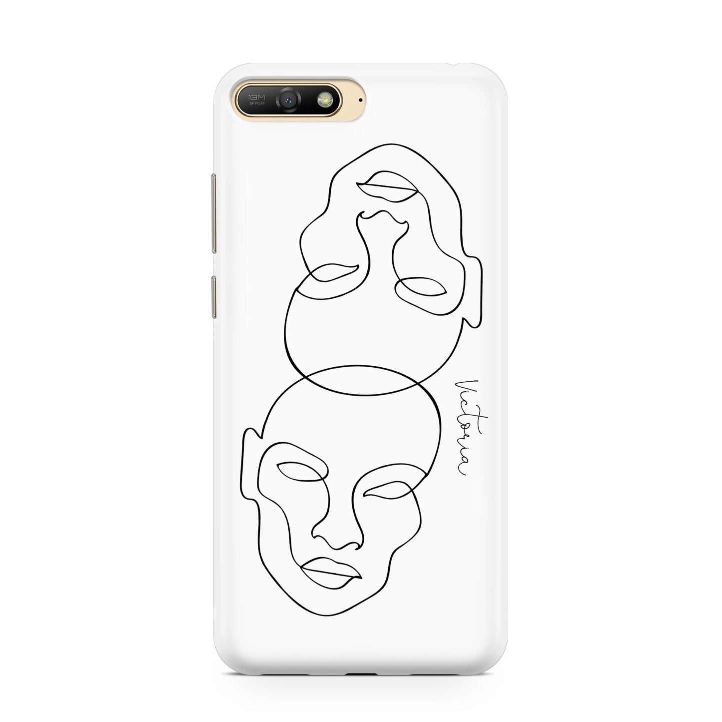 Personalised White Line Art Huawei Y6 2018