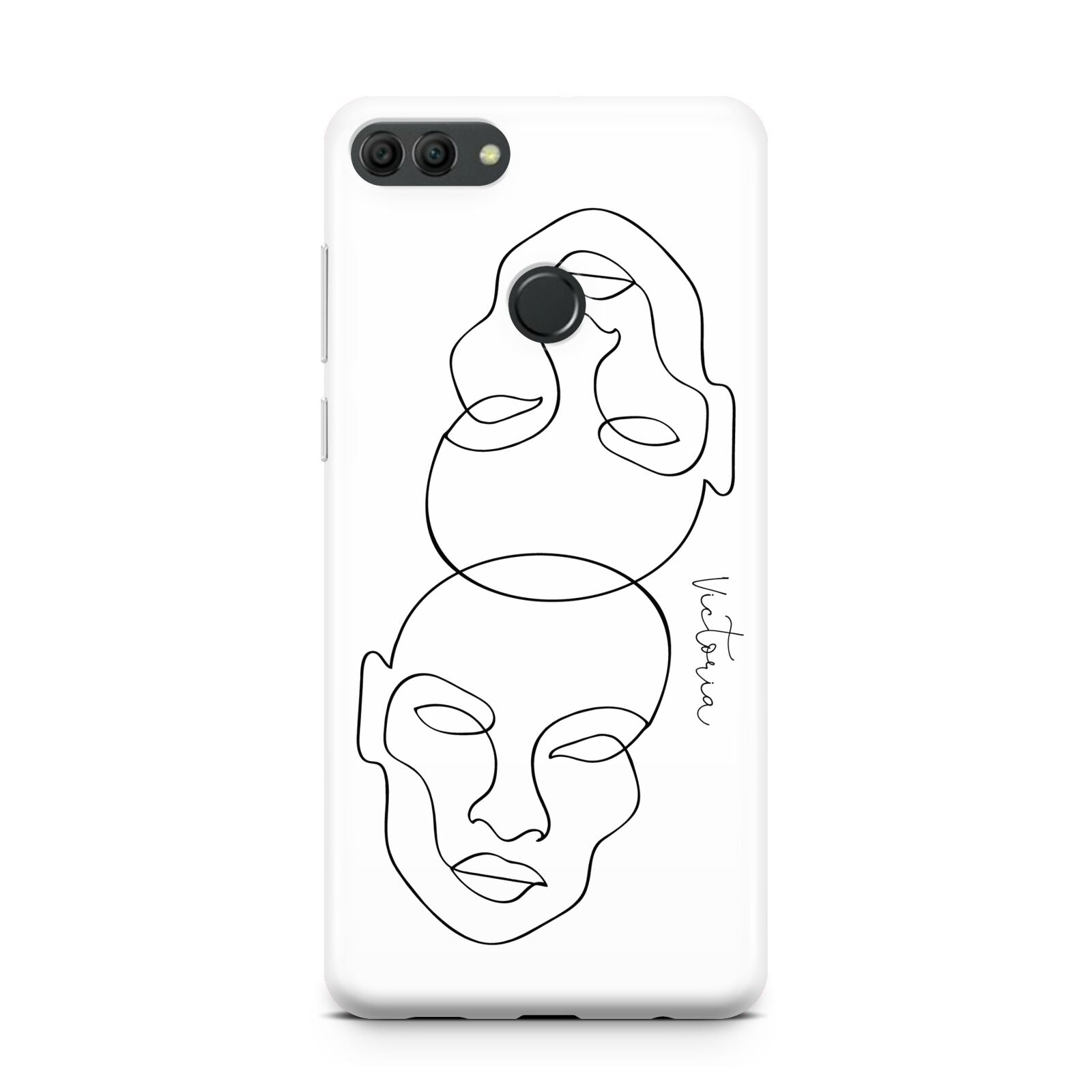 Personalised White Line Art Huawei Y9 2018