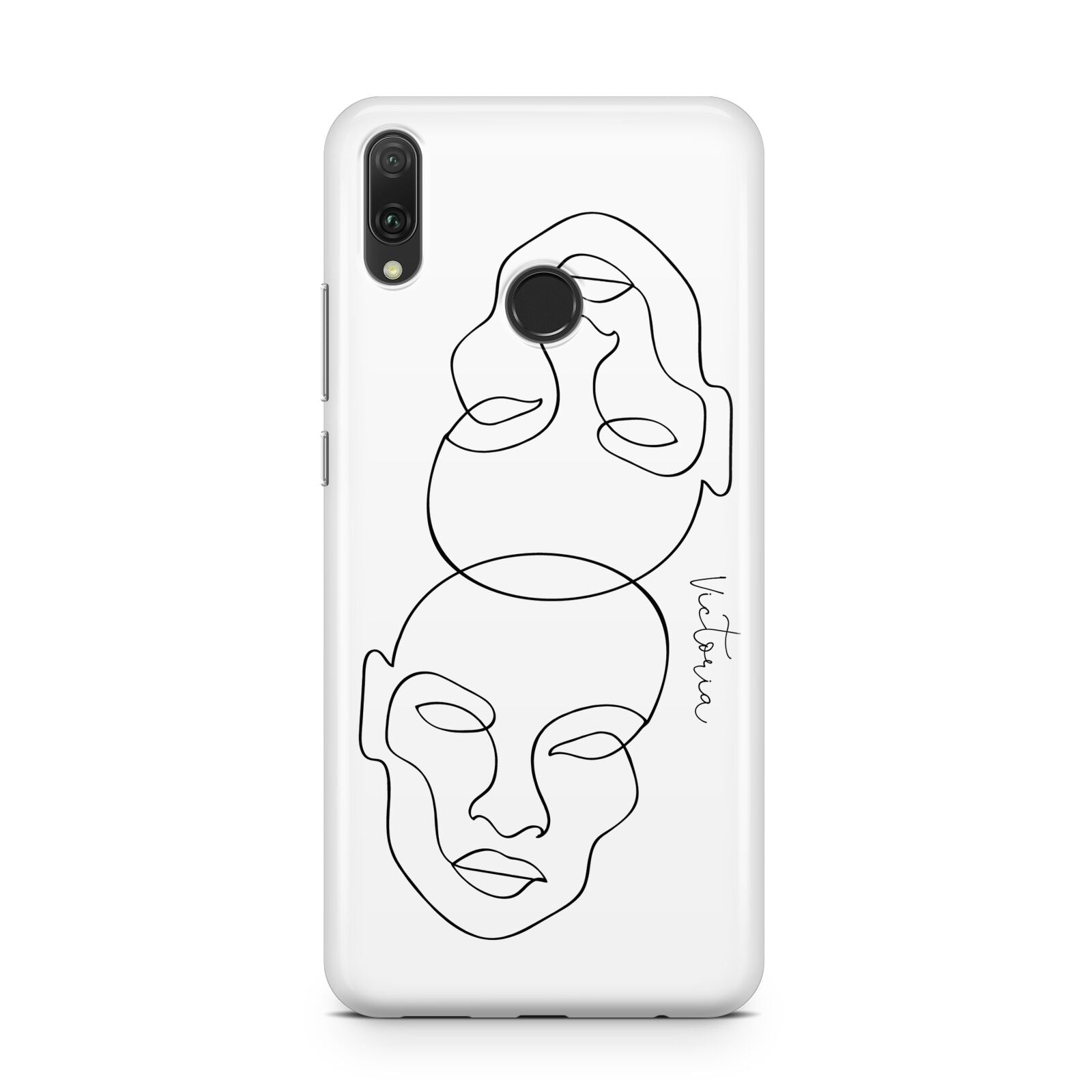 Personalised White Line Art Huawei Y9 2019