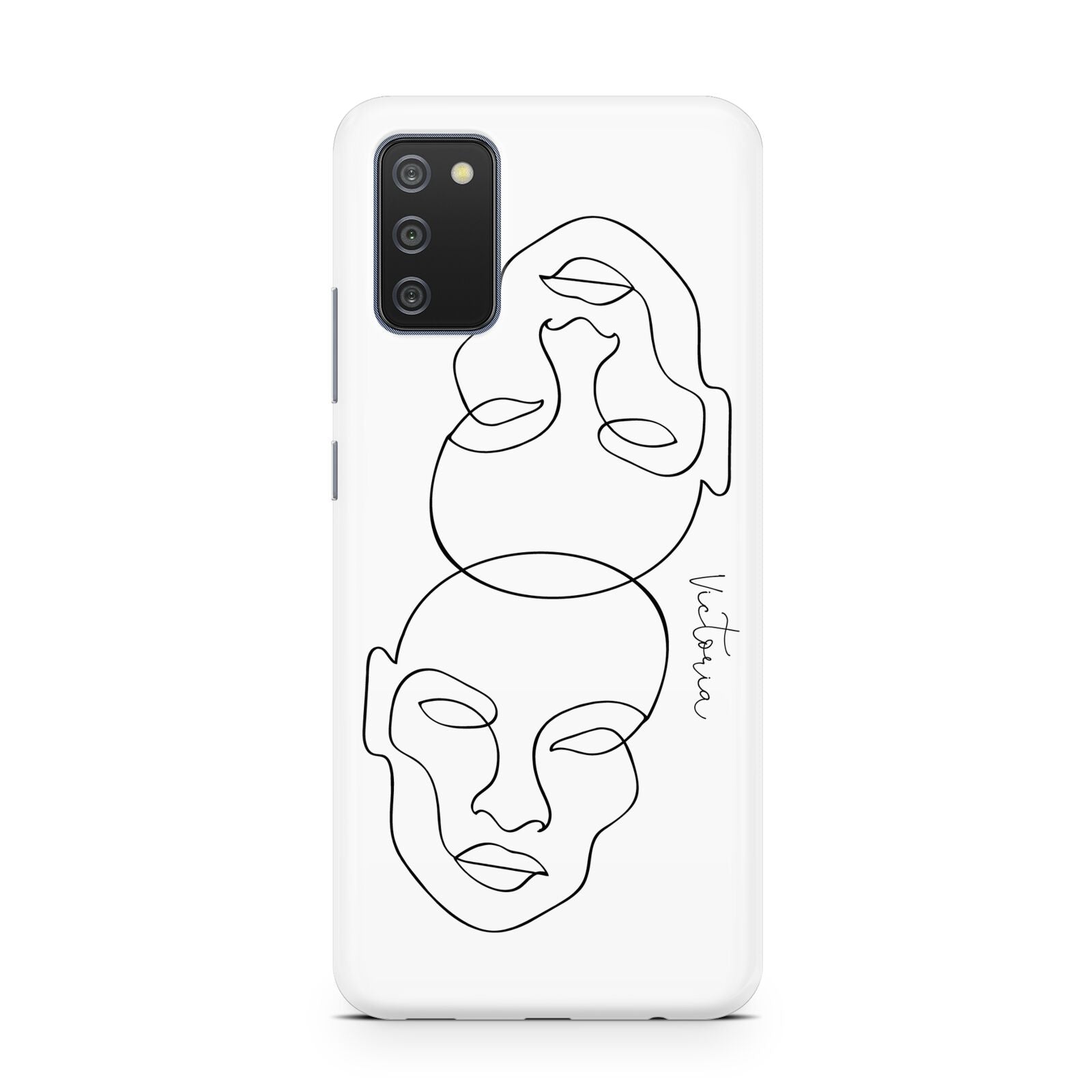 Personalised White Line Art Samsung A02s Case