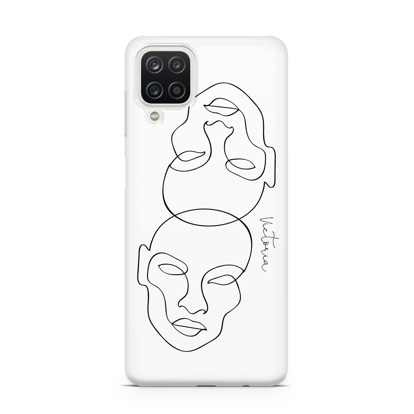 Personalised White Line Art Samsung A12 Case