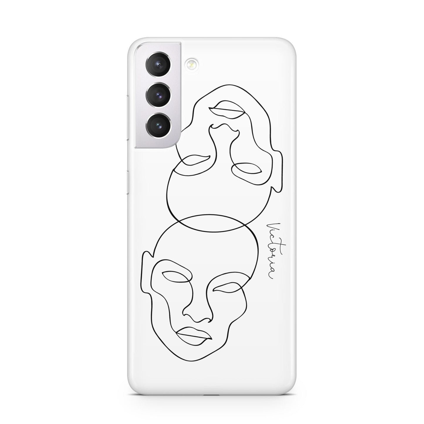 Personalised White Line Art Samsung S21 Case