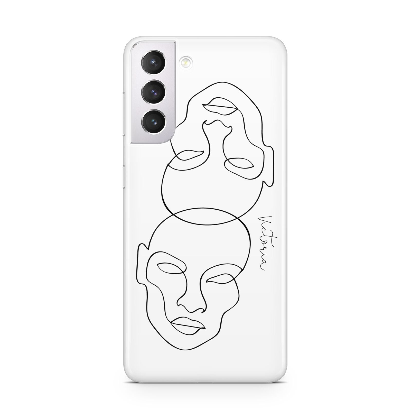 Personalised White Line Art Samsung S21 Case