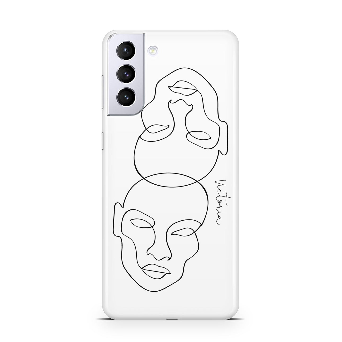 Personalised White Line Art Samsung S21 Plus Case