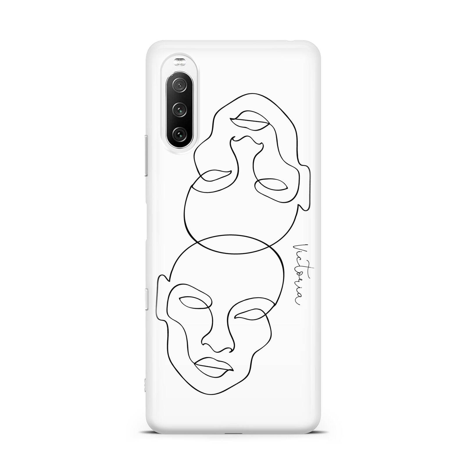 Personalised White Line Art Sony Xperia 10 III Case