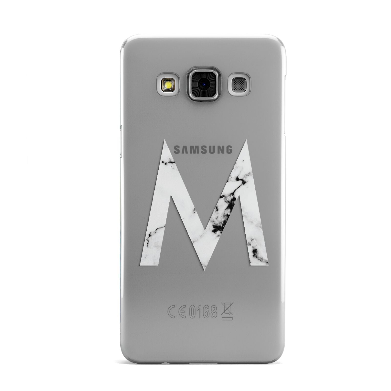 Personalised White Marble Initial Clear Custom Samsung Galaxy A3 Case