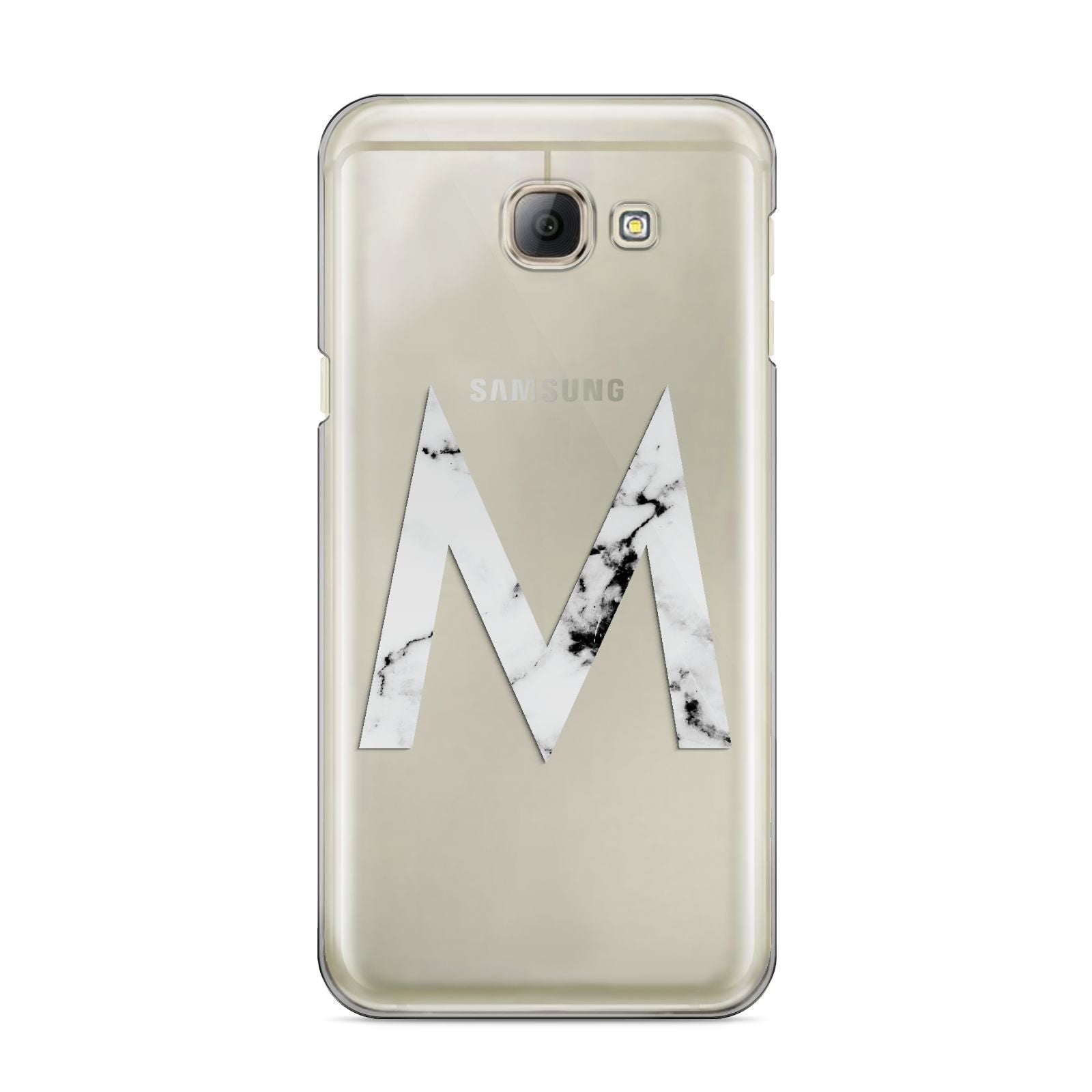 Personalised White Marble Initial Clear Custom Samsung Galaxy A8 2016 Case