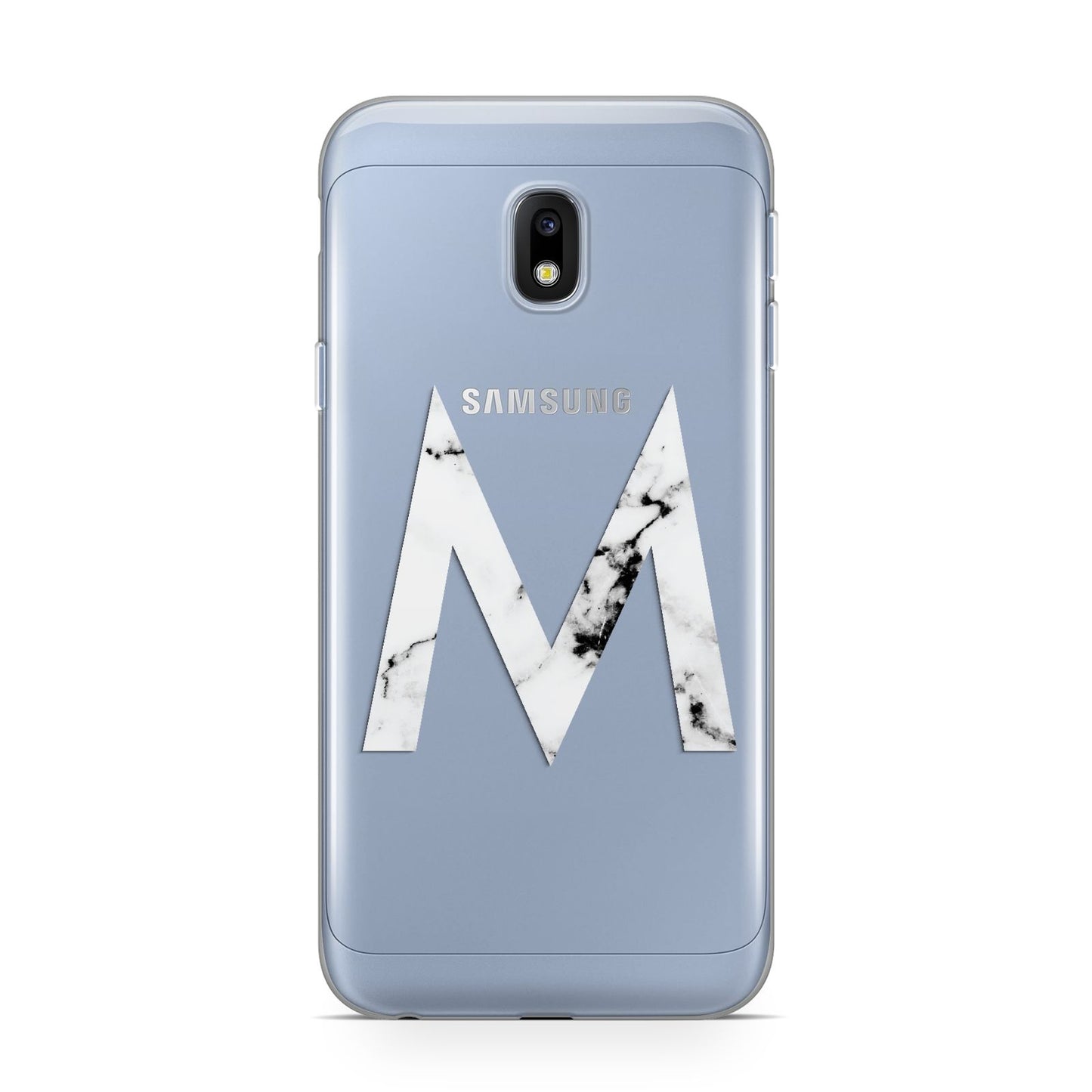 Personalised White Marble Initial Clear Custom Samsung Galaxy J3 2017 Case