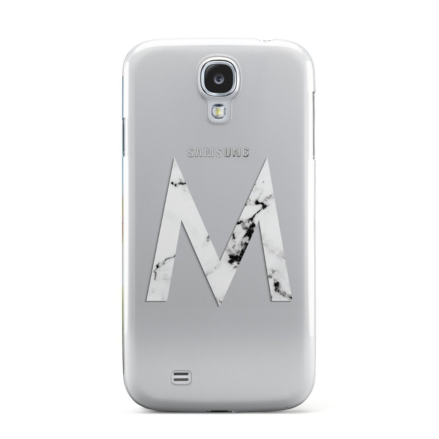 Personalised White Marble Initial Clear Custom Samsung Galaxy S4 Case