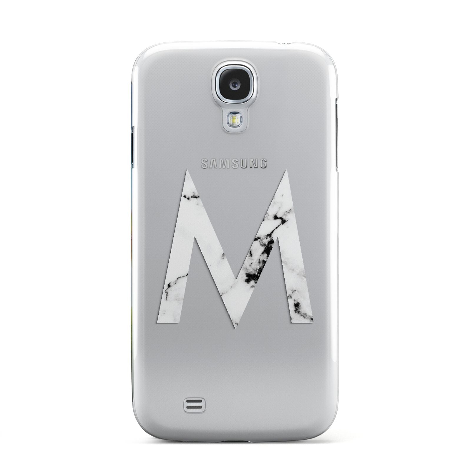 Personalised White Marble Initial Clear Custom Samsung Galaxy S4 Case