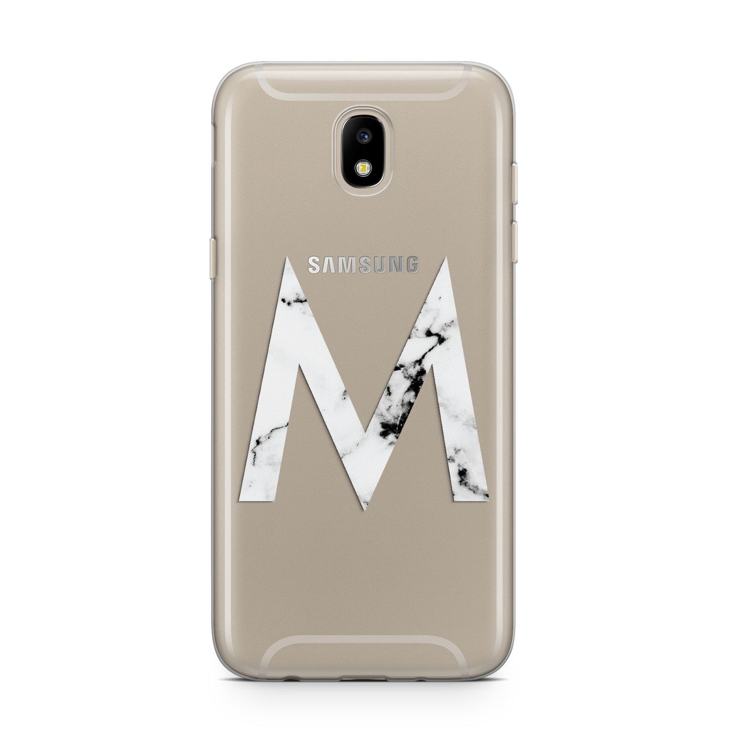 Personalised White Marble Initial Clear Custom Samsung J5 2017 Case