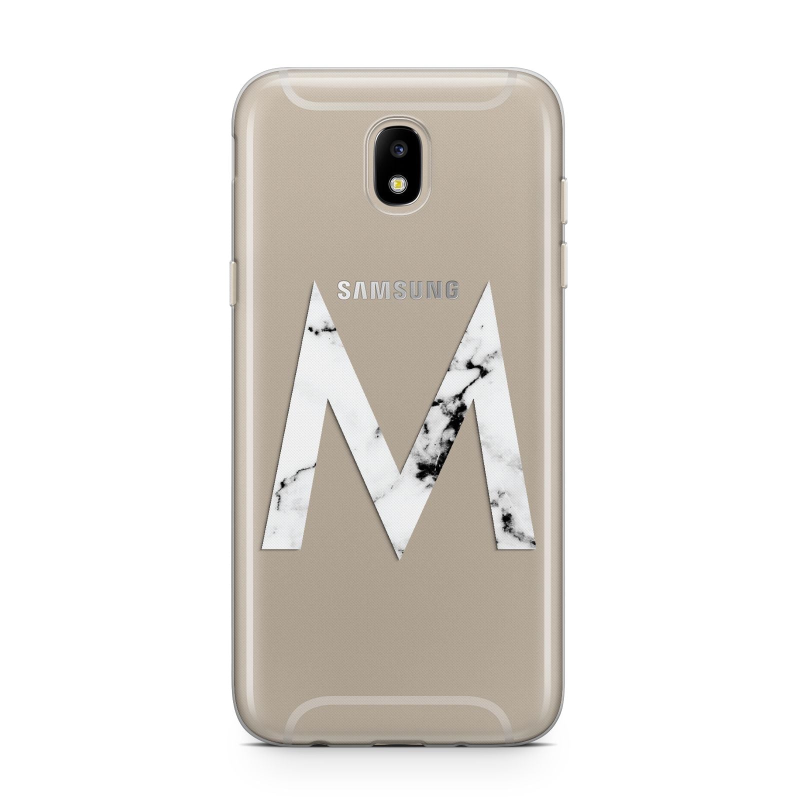 Personalised White Marble Initial Clear Custom Samsung J5 2017 Case