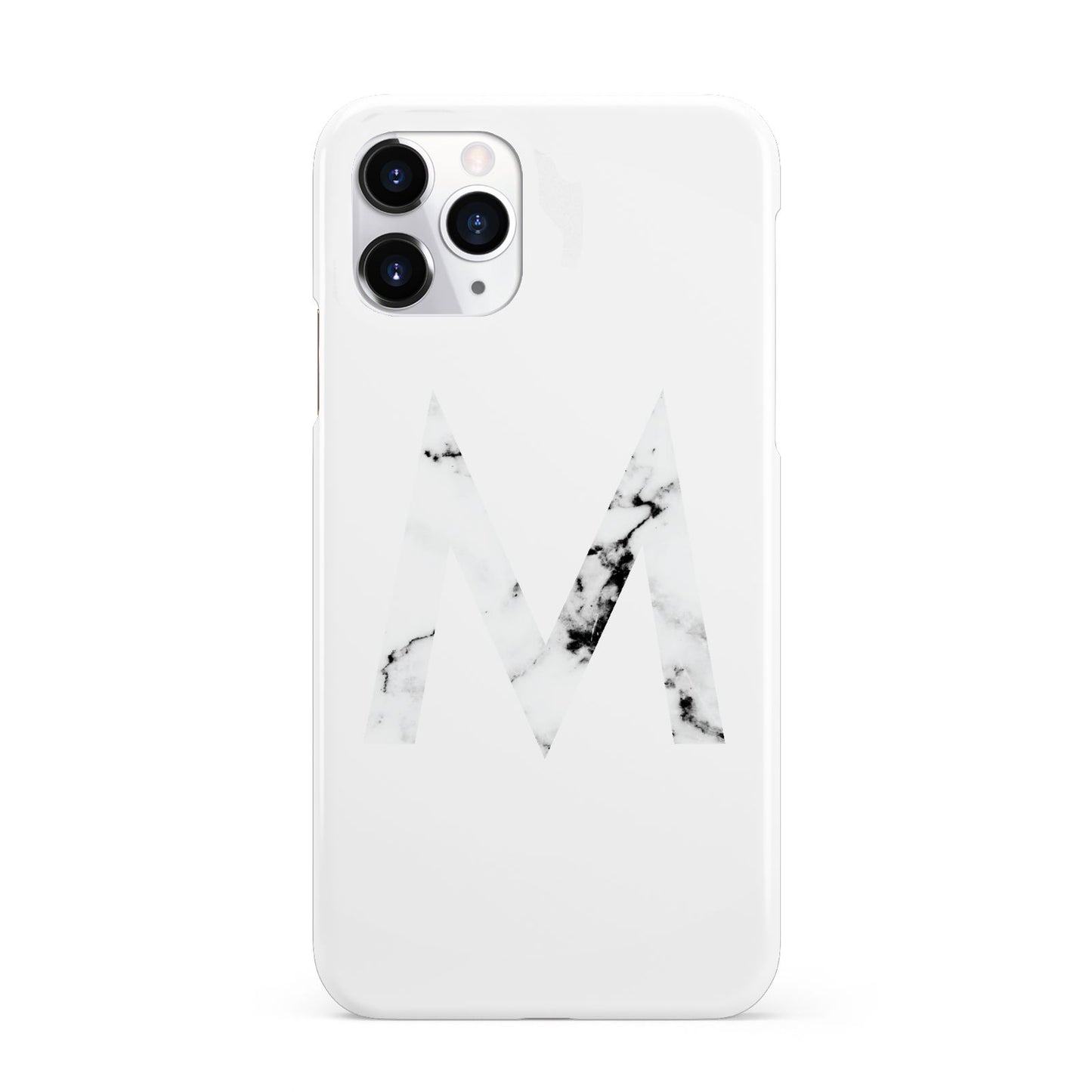 Personalised White Marble Initial Clear Custom iPhone 11 Pro 3D Snap Case