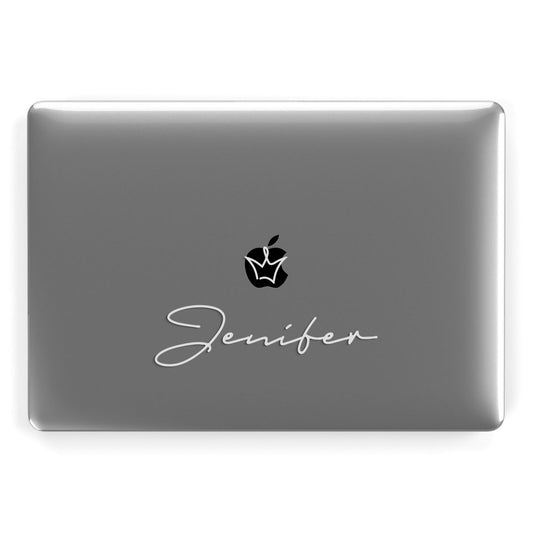 Personalised White Text Transparent Apple MacBook Case