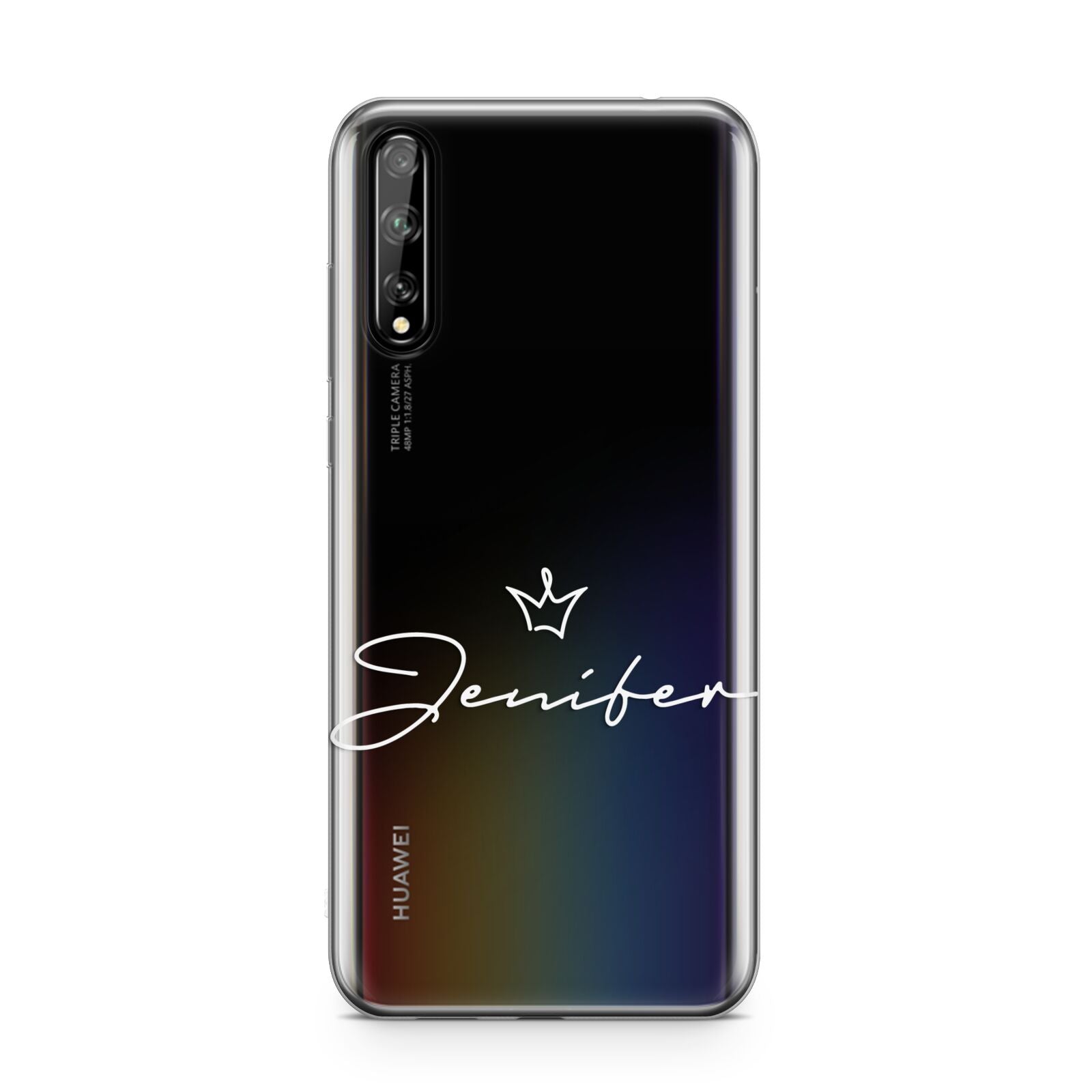 Personalised White Text Transparent Huawei Enjoy 10s Phone Case