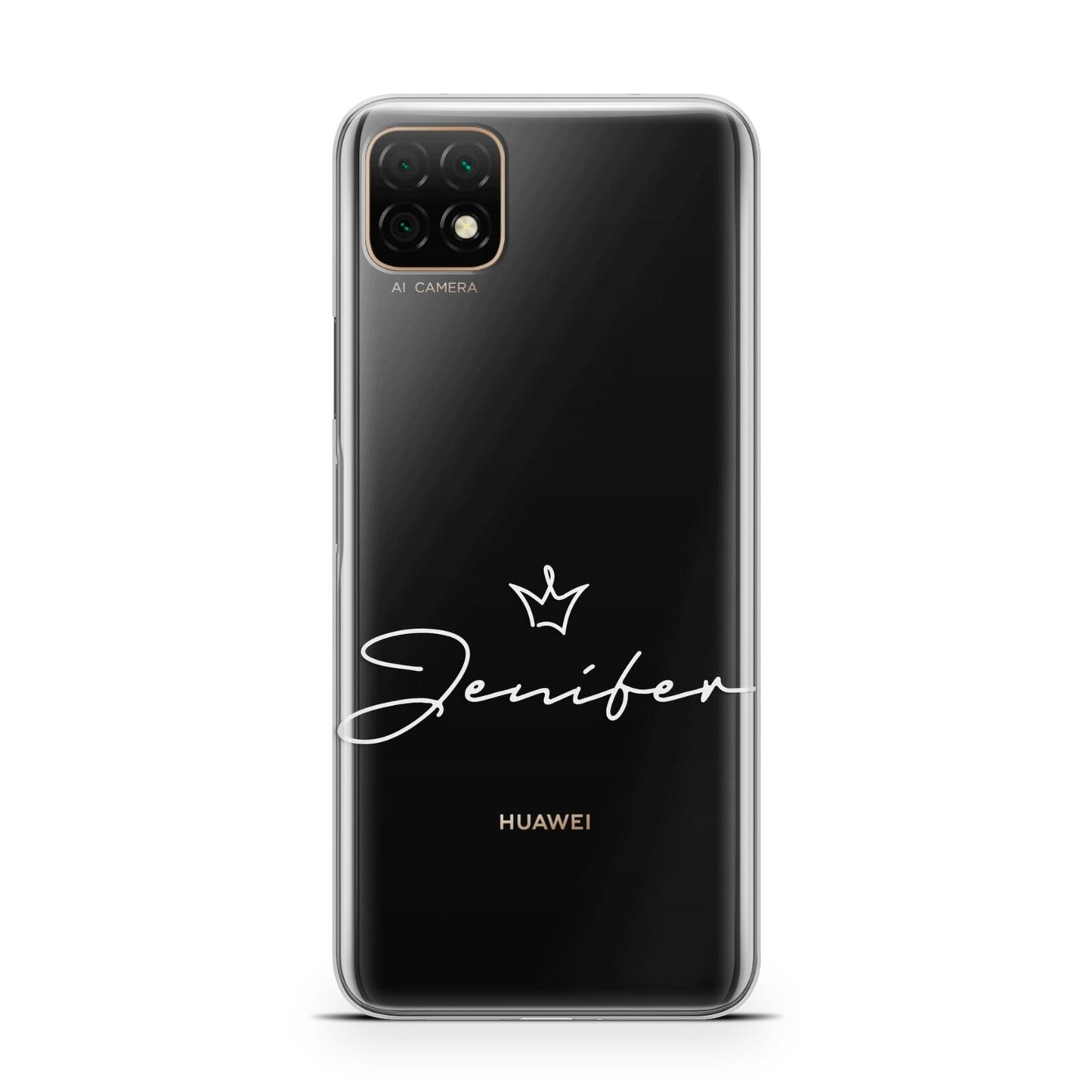 Personalised White Text Transparent Huawei Enjoy 20 Phone Case