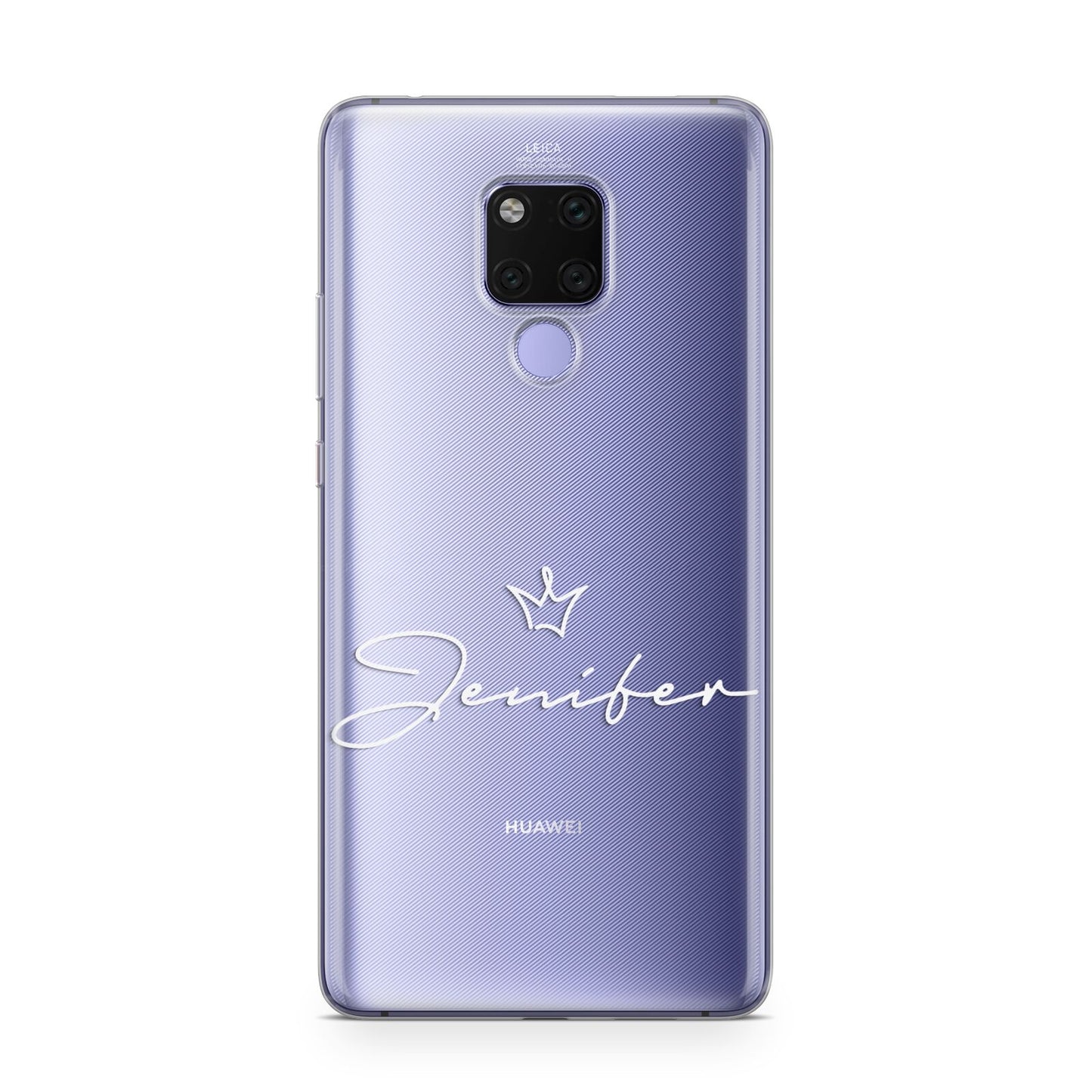 Personalised White Text Transparent Huawei Mate 20X Phone Case