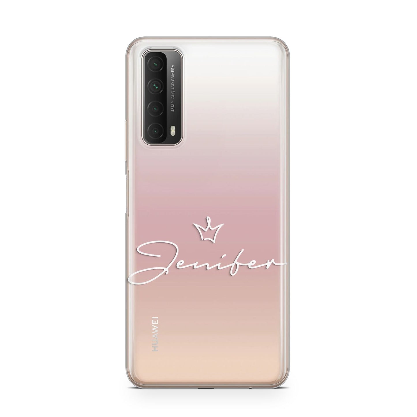 Personalised White Text Transparent Huawei P Smart 2021