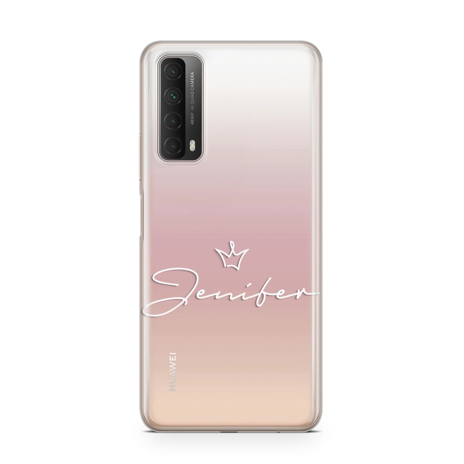 Personalised White Text Transparent Huawei P Smart 2021