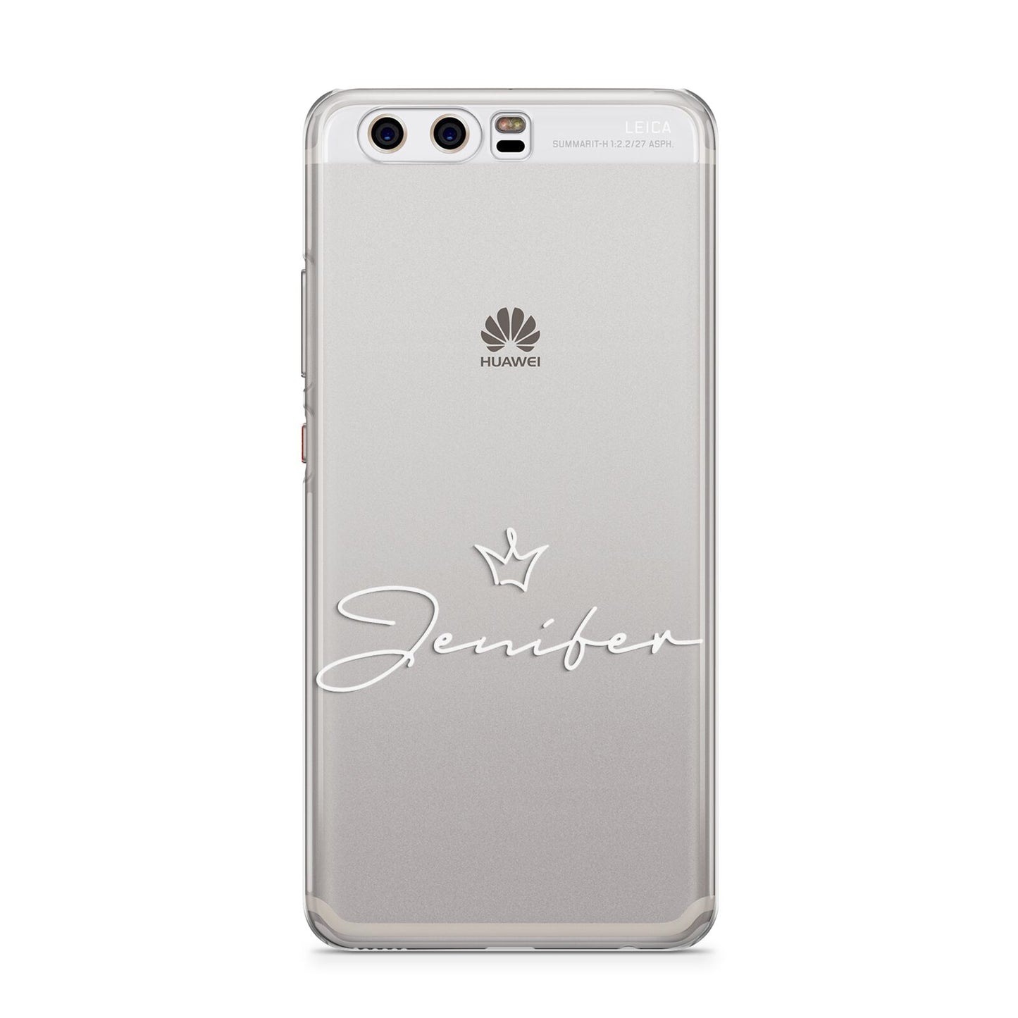 Personalised White Text Transparent Huawei P10 Phone Case