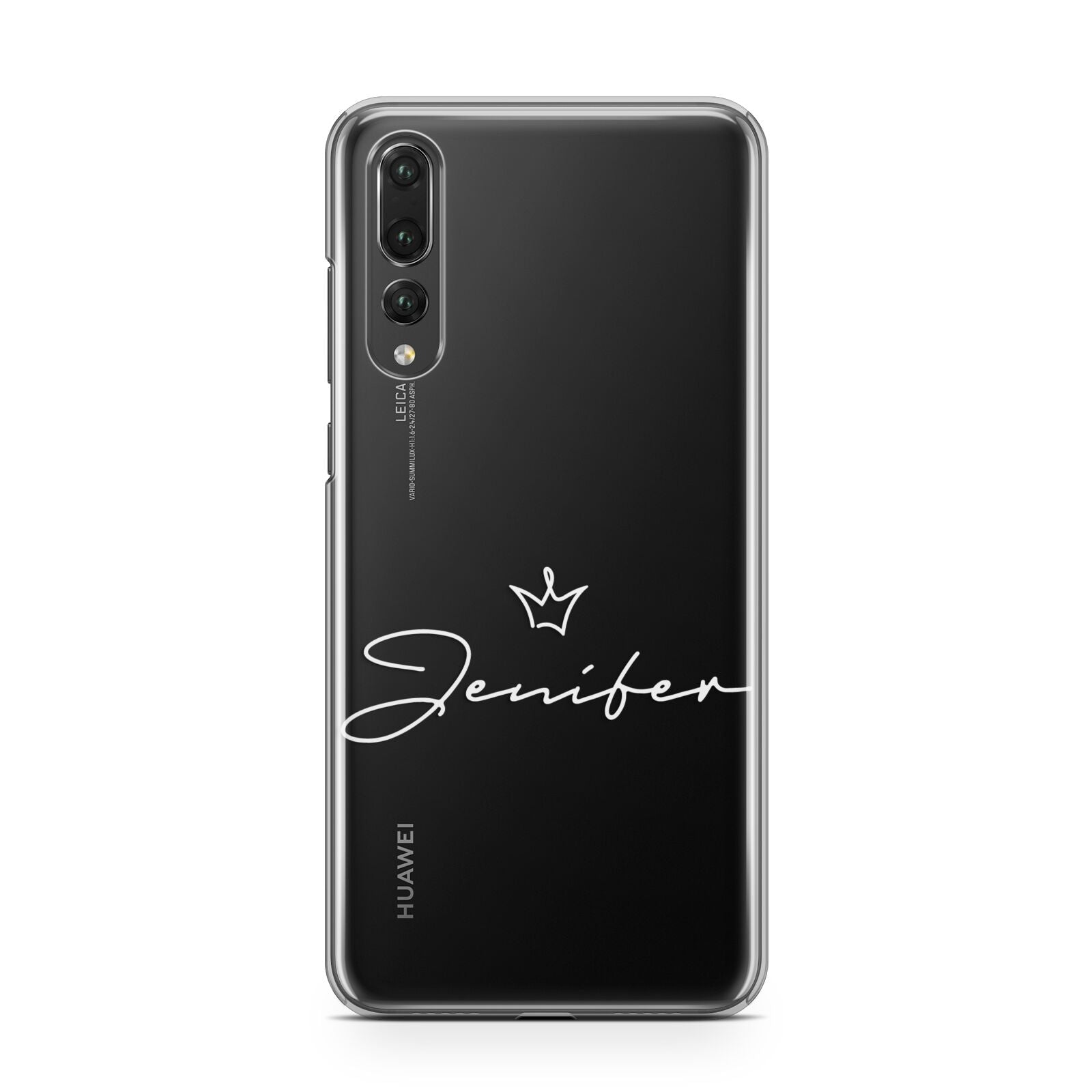 Personalised White Text Transparent Huawei P20 Pro Phone Case