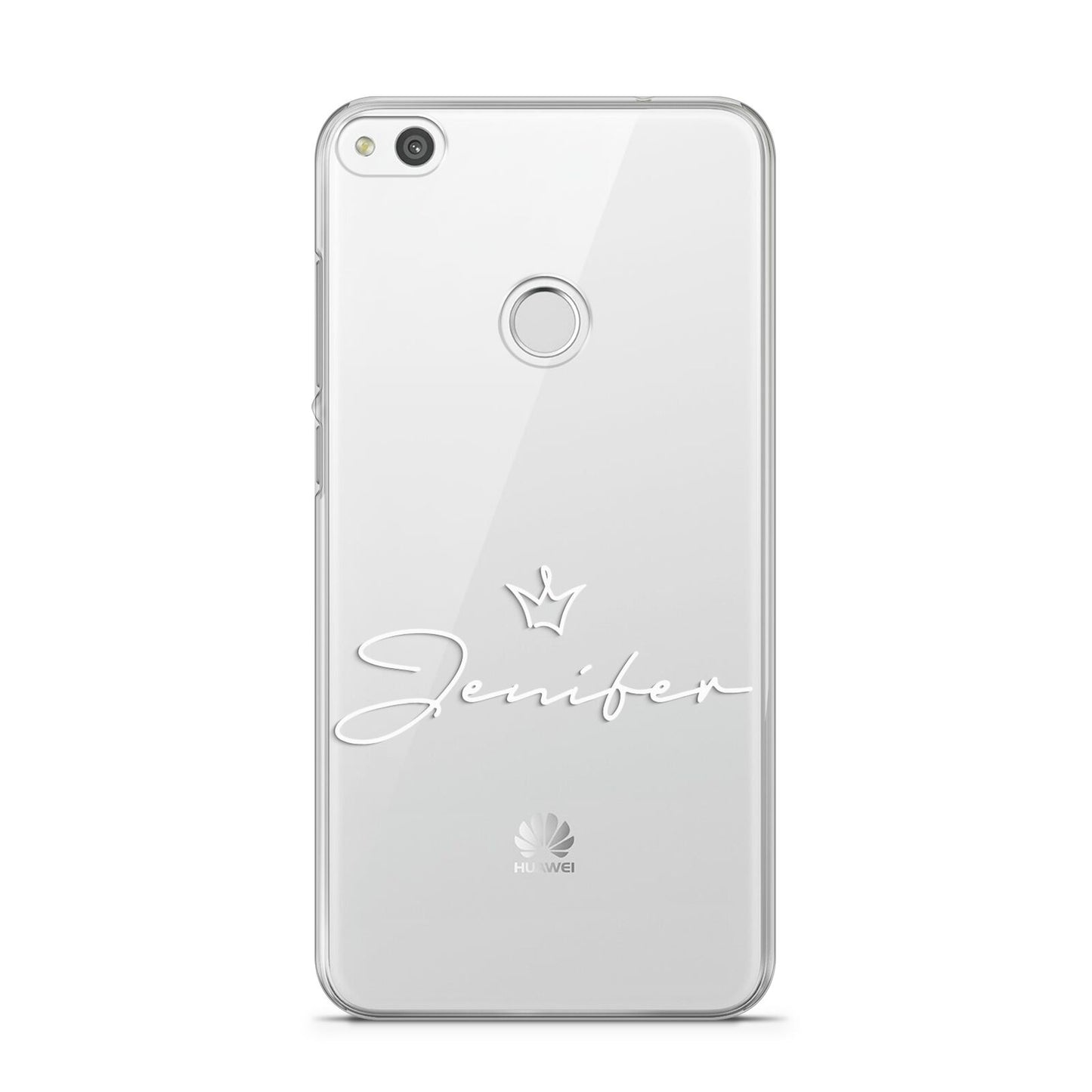 Personalised White Text Transparent Huawei P8 Lite Case