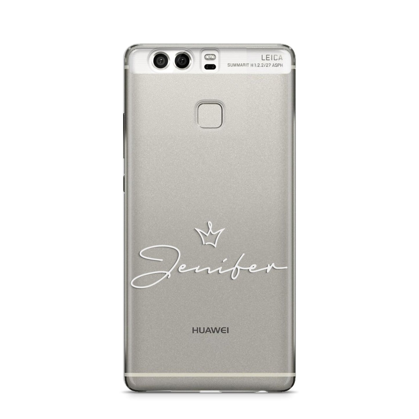 Personalised White Text Transparent Huawei P9 Case