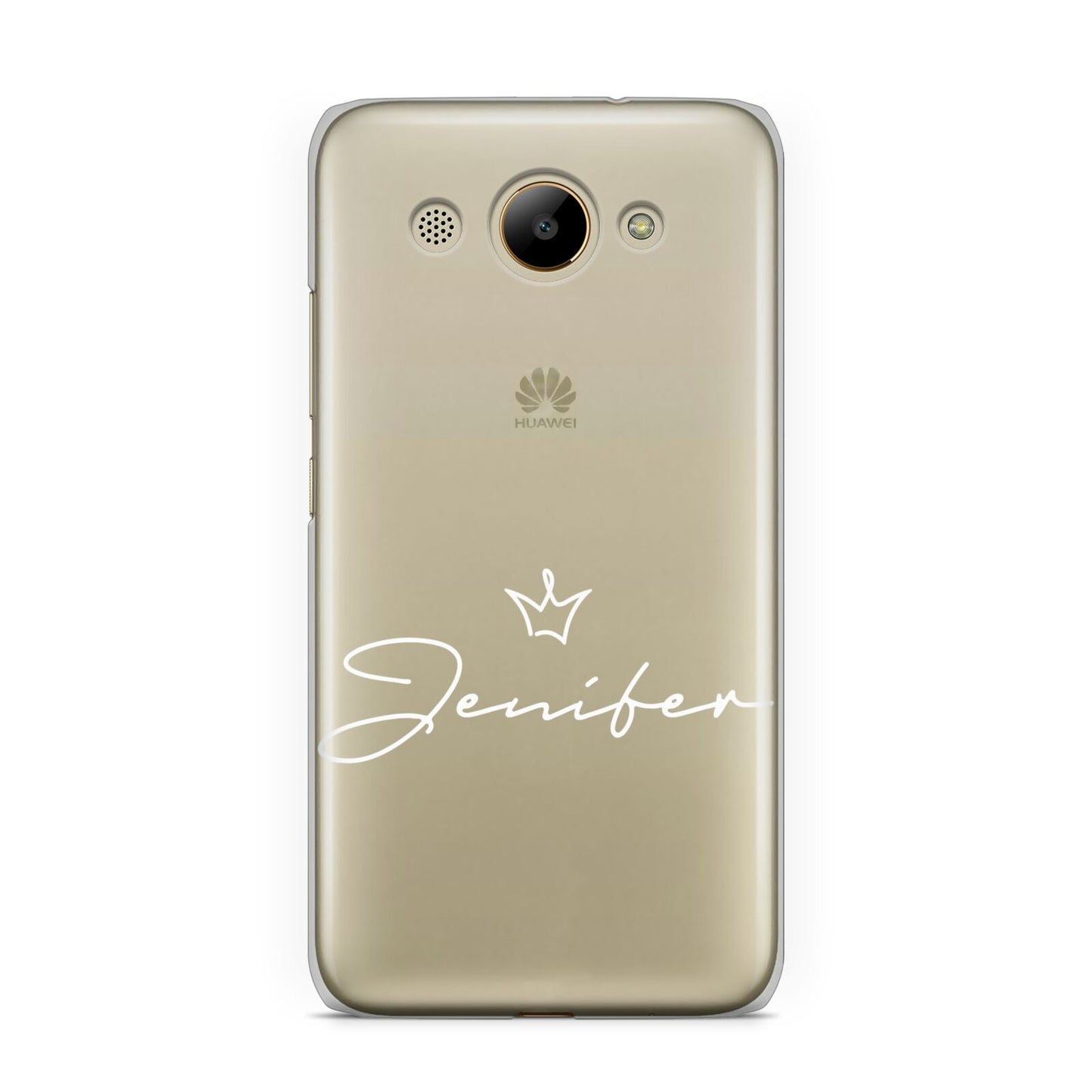 Personalised White Text Transparent Huawei Y3 2017